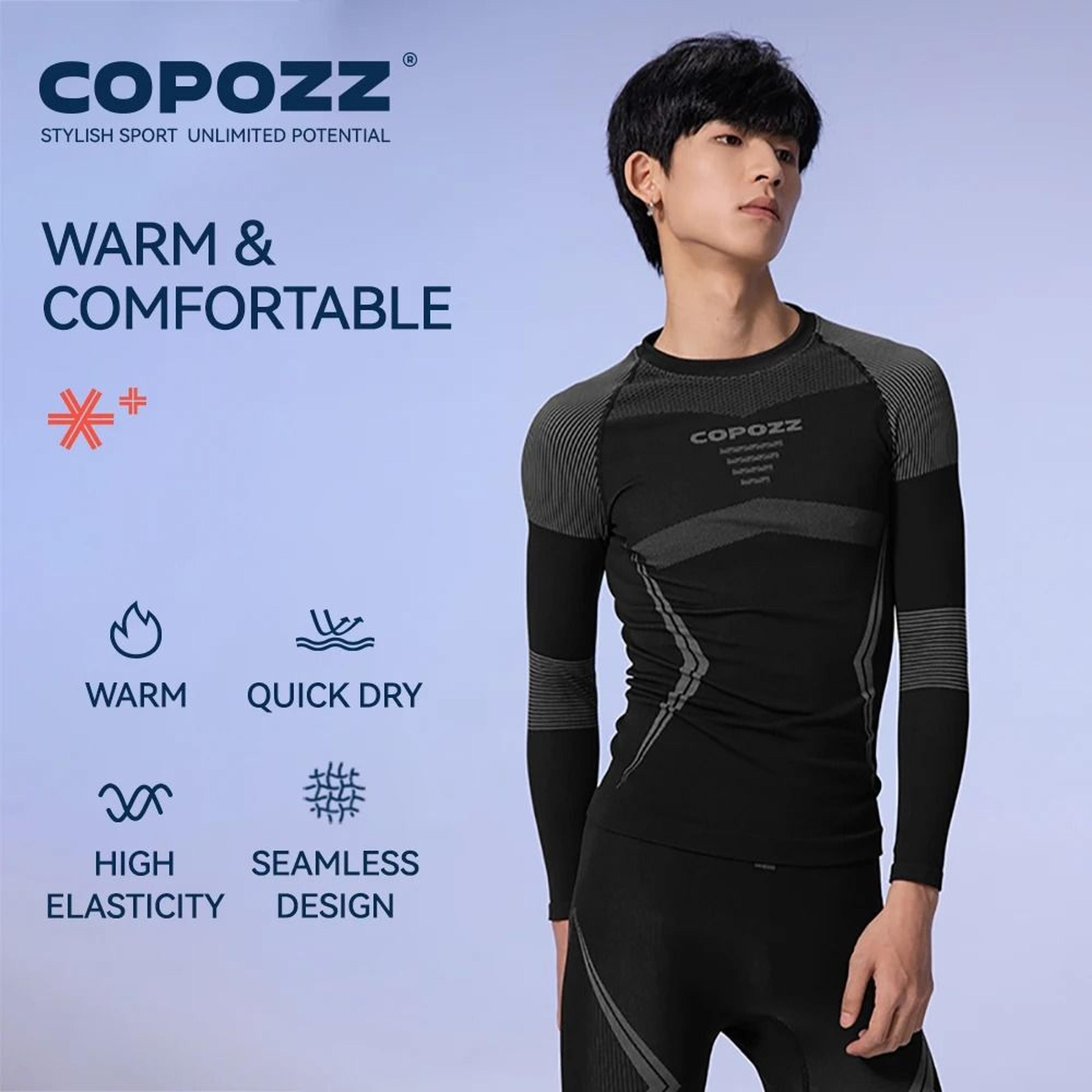 thermal ski base layer set for men and women – quick dry compression top and pants