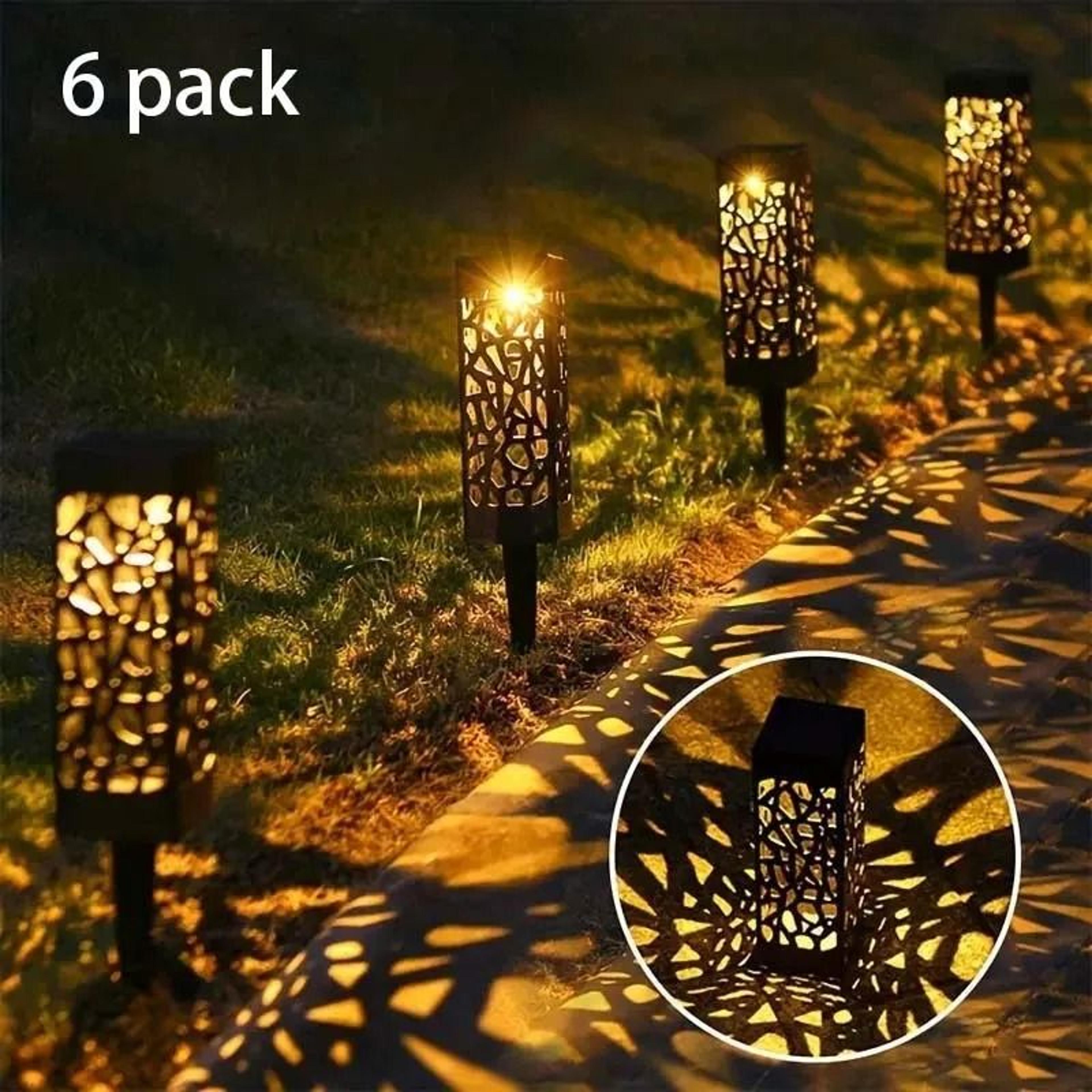 solar led decorative garden stake lights set