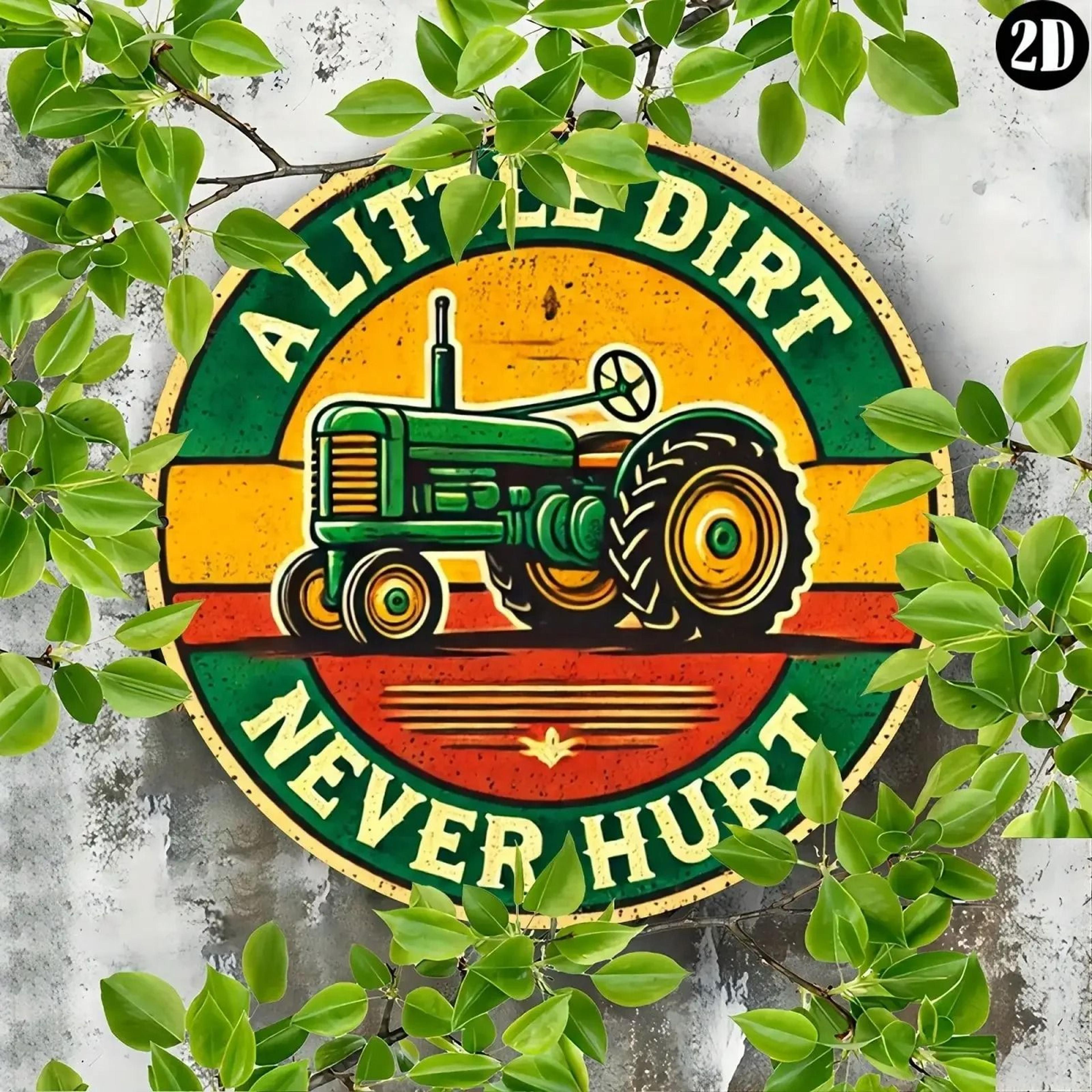 vintage tractor metal wall sign
