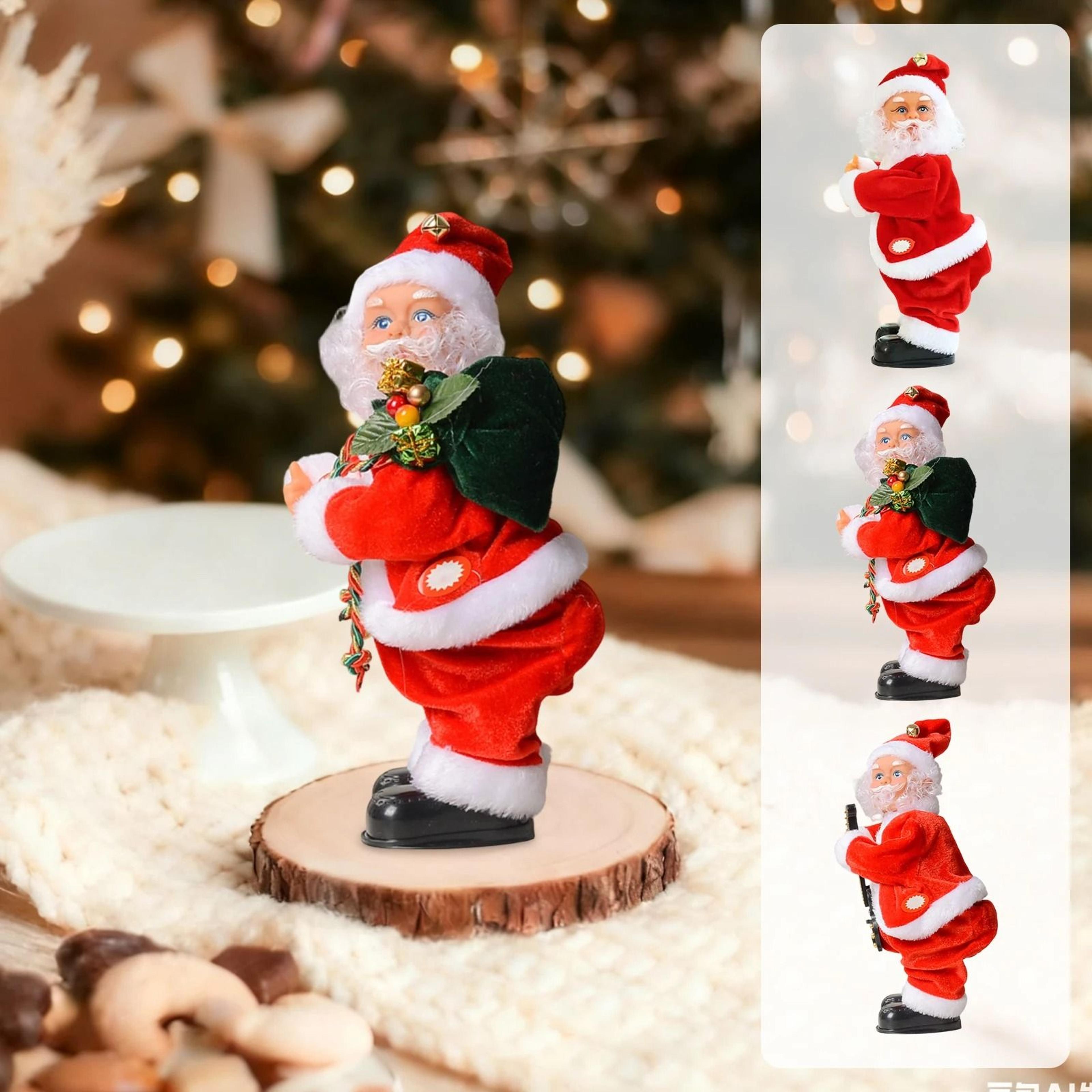 electric santa claus plush decoration