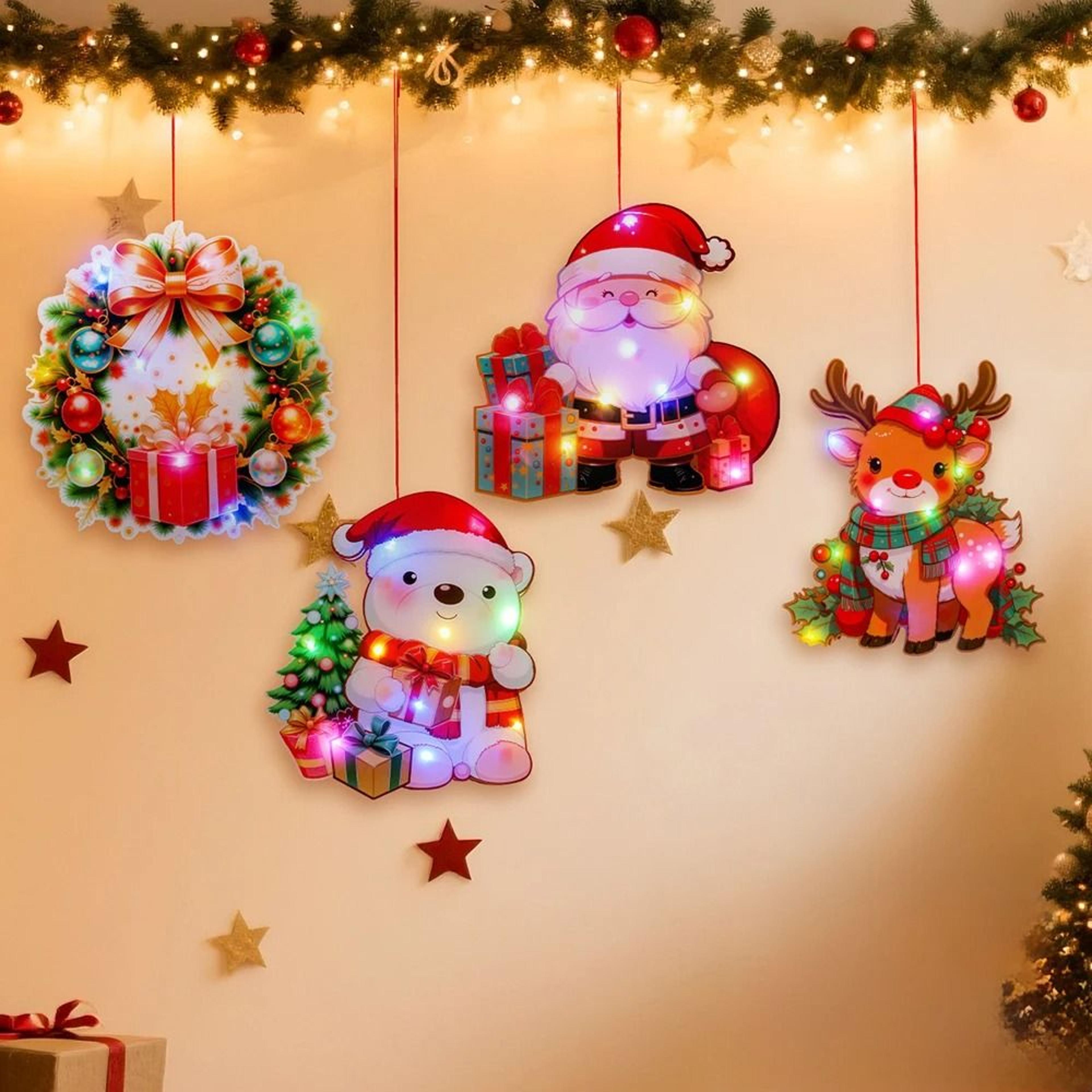 led christmas santa claus ornament