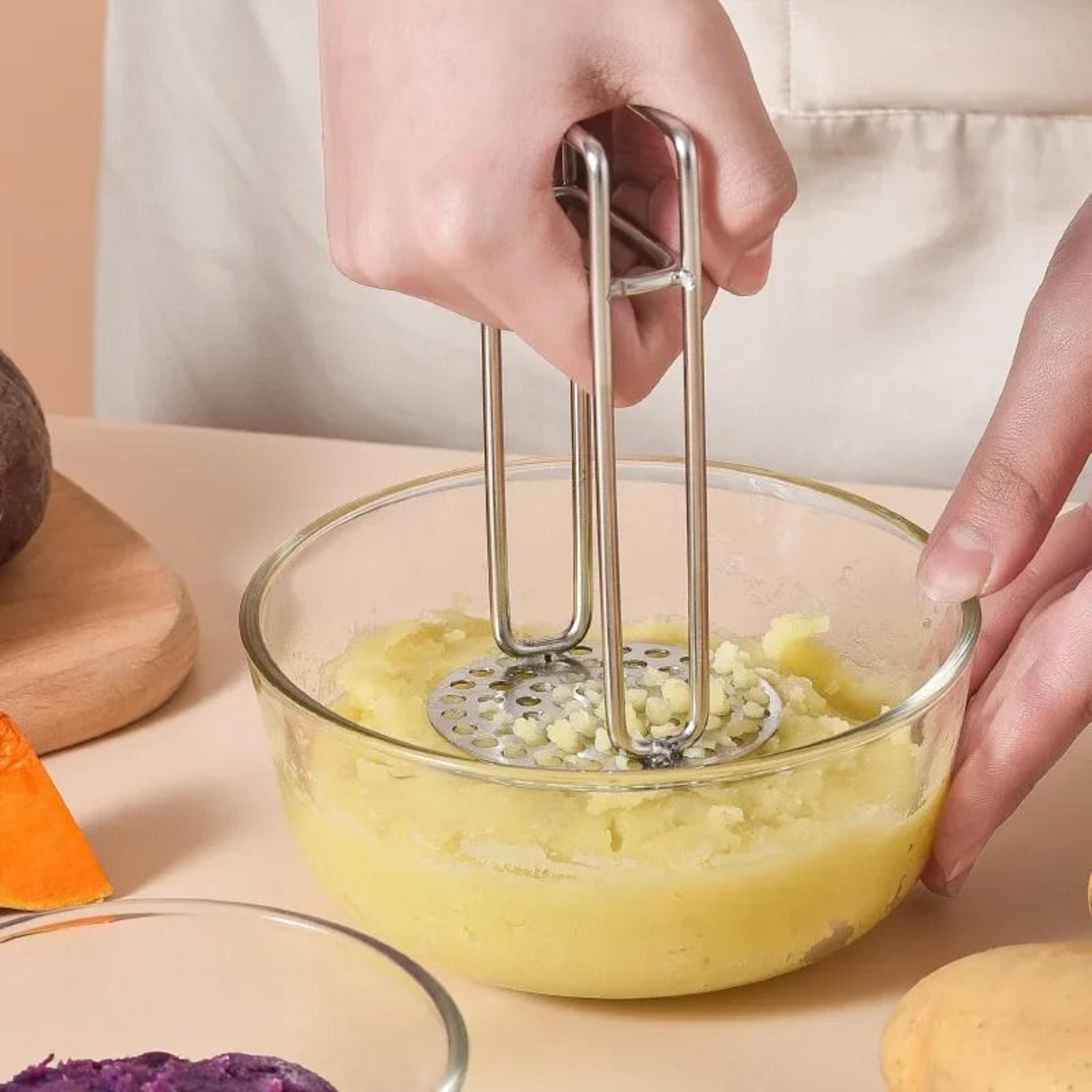 stainless steel potato masher for smooth mashing