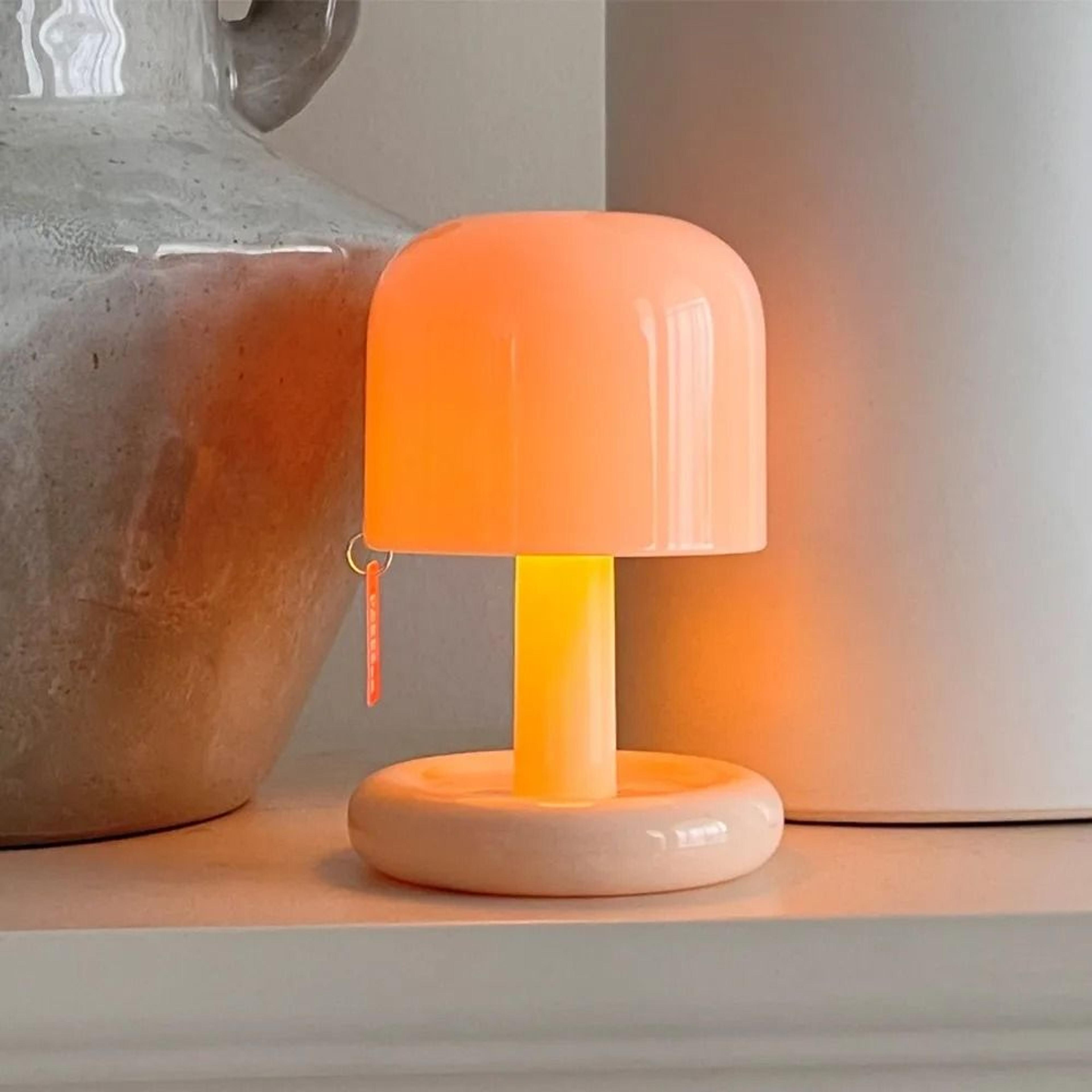 mini sunset night lamp usb rechargeable mushroom style light for bedroom and home decor