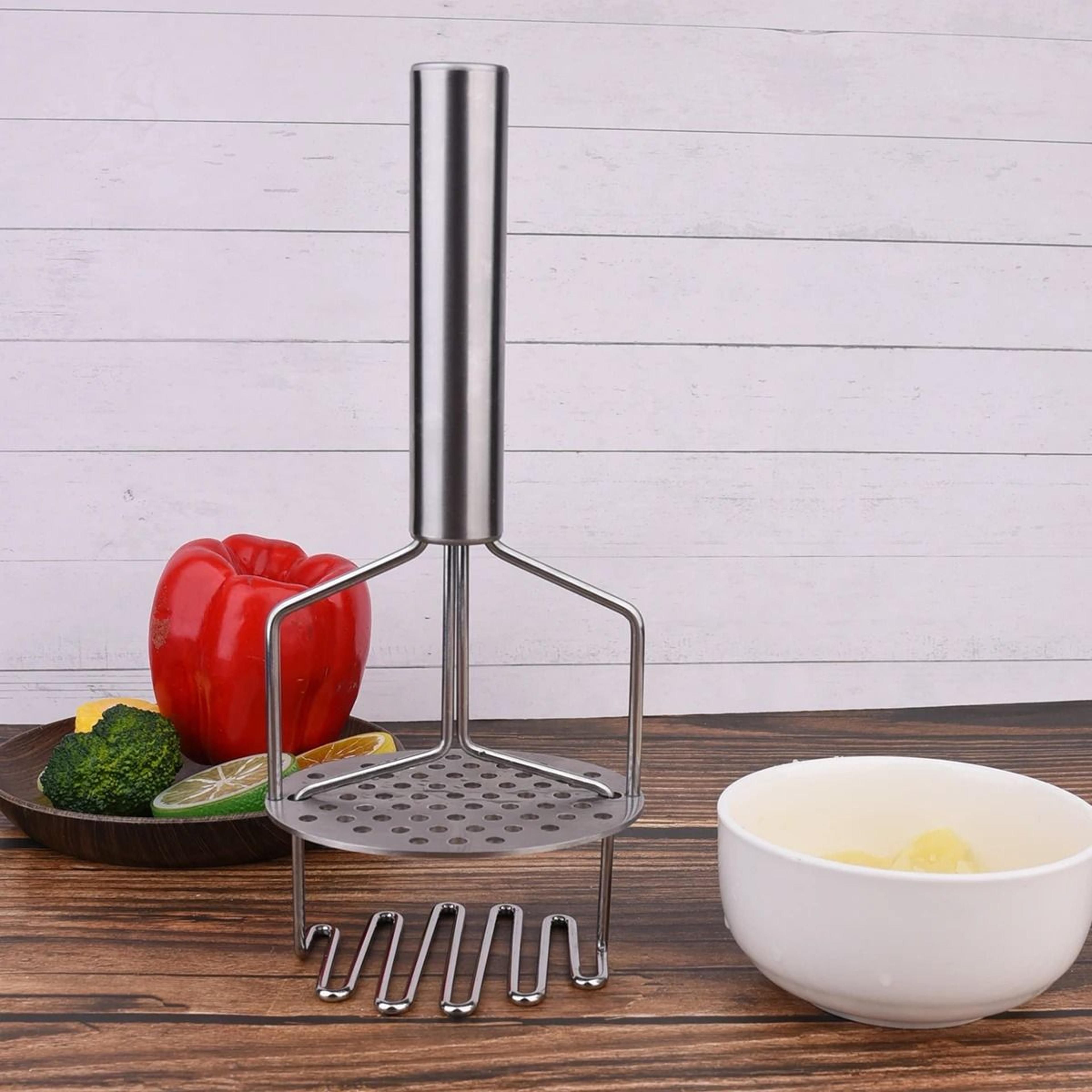 stainless steel dual action potato masher