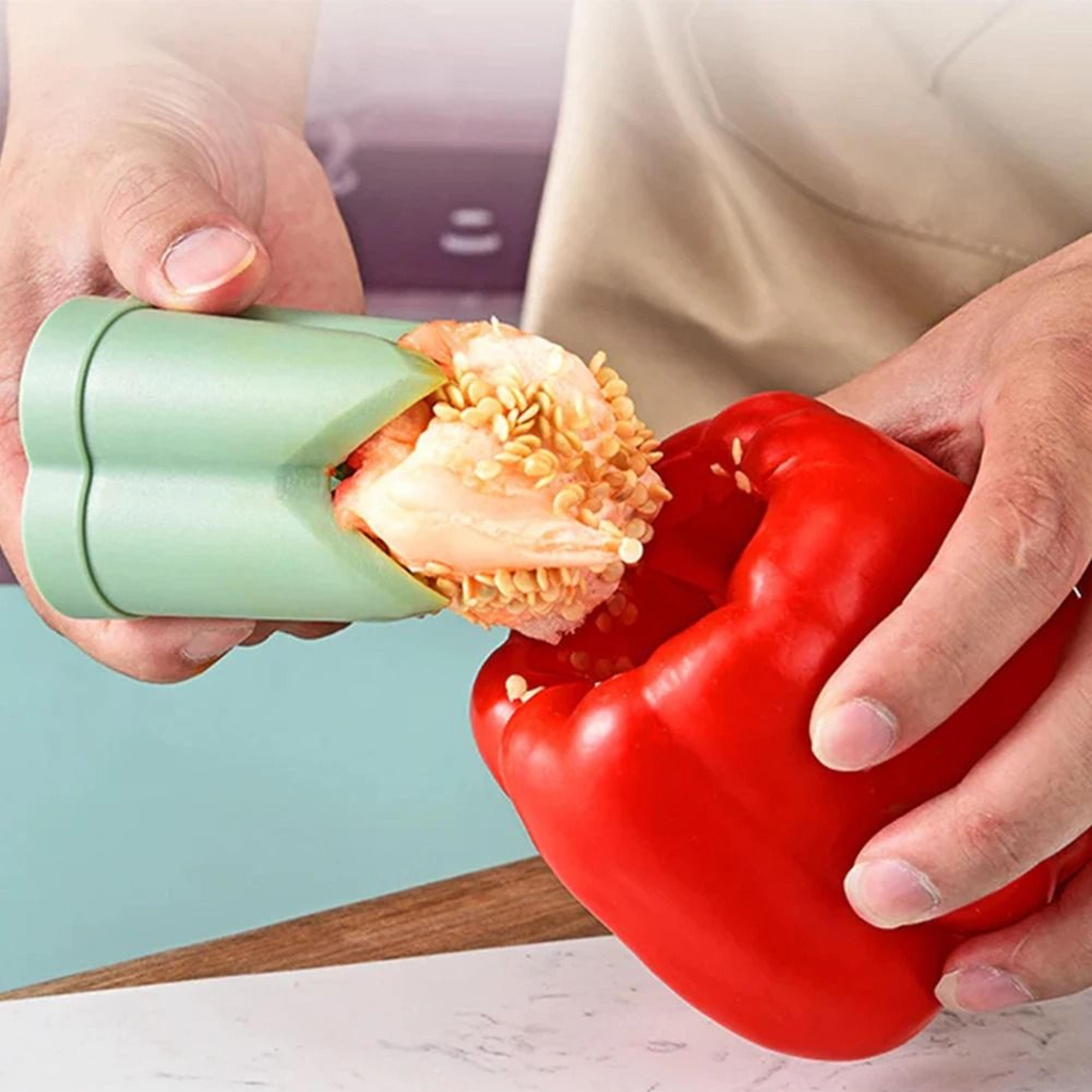 2 in 1 fruit and pepper corer seed removal tool for kitchen