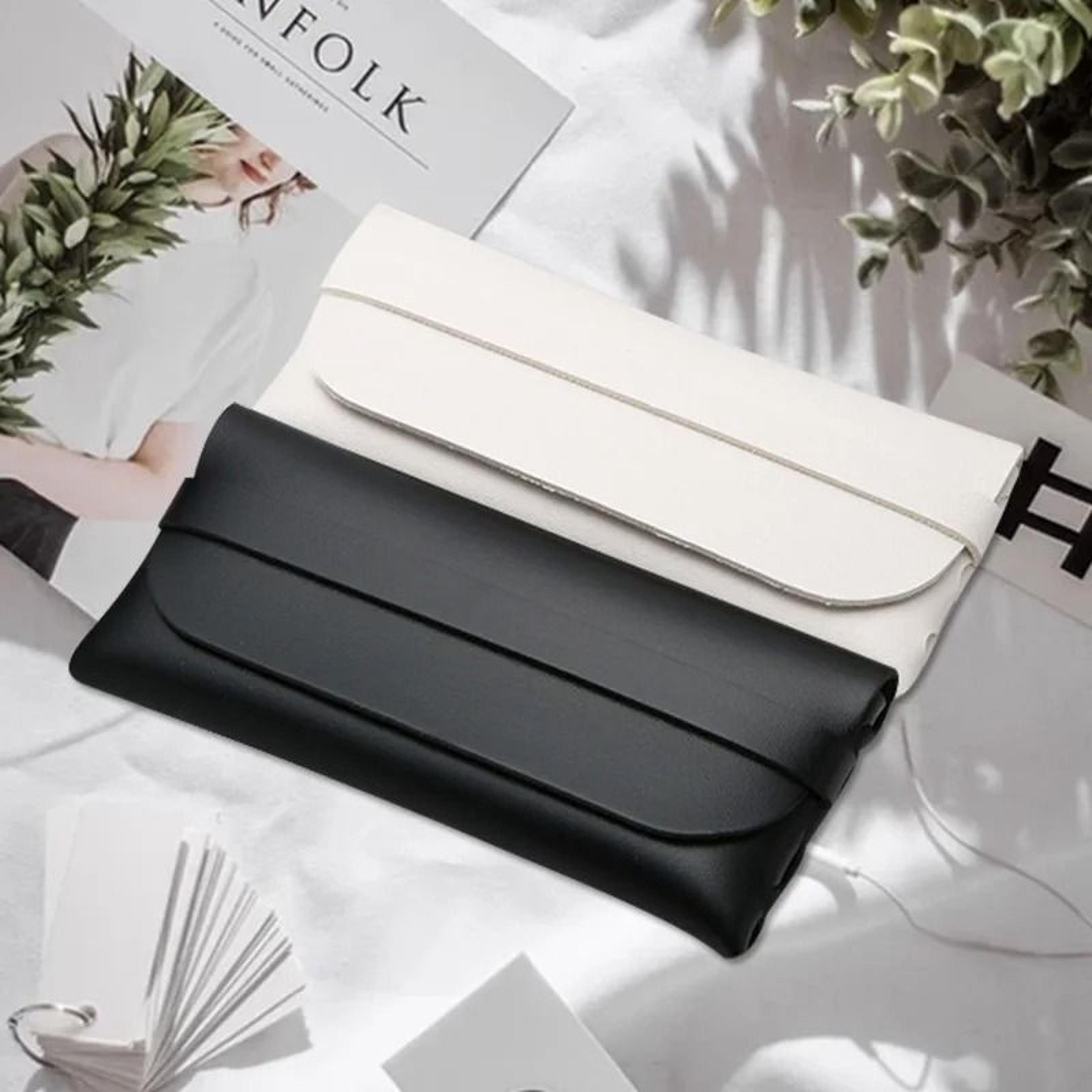 soft leather glasses case – protective, minimalist eyewear pouch
