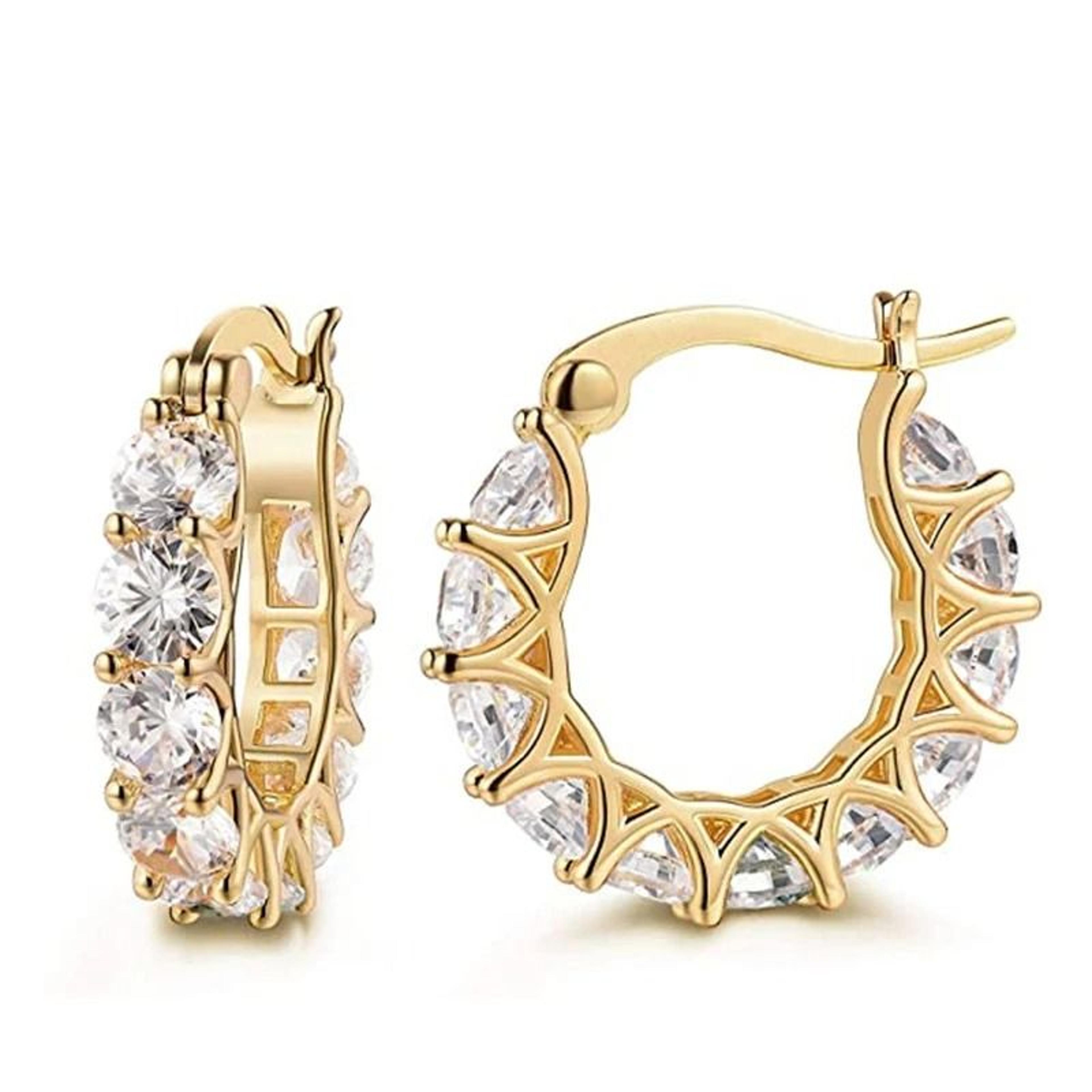 crystal cz hoop earrings