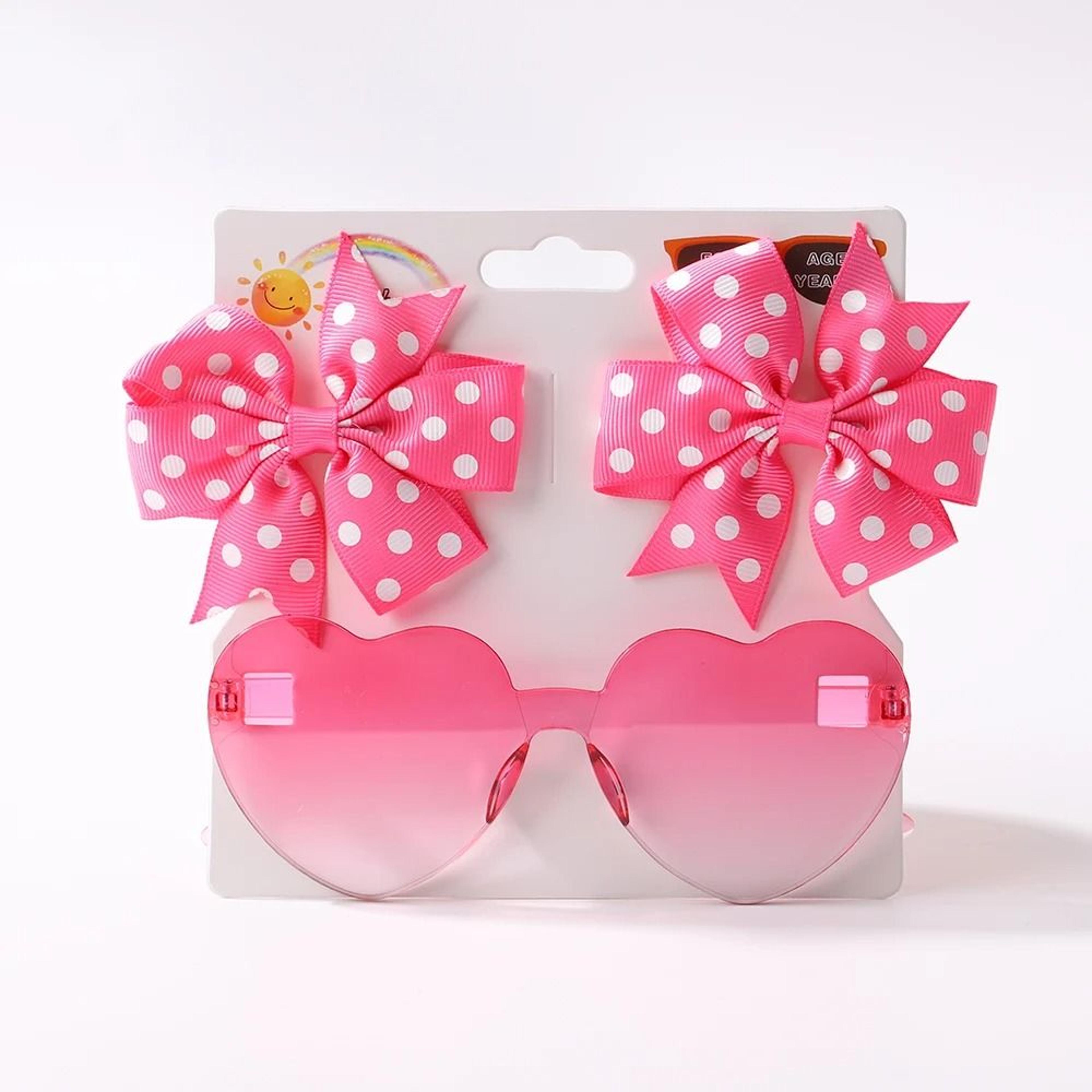 girls bow hair clip set (3 pack)