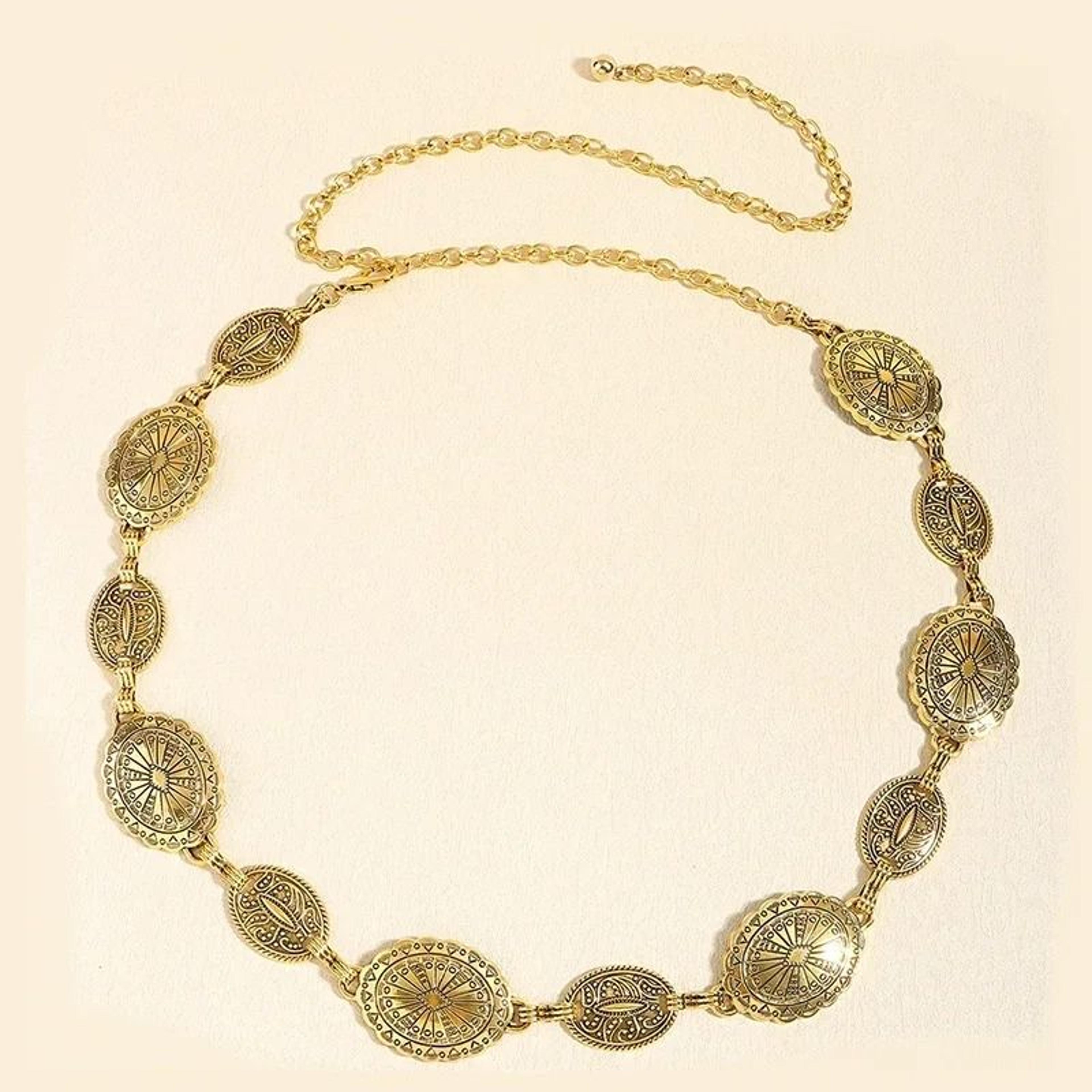 retro metal waist chain belt for women