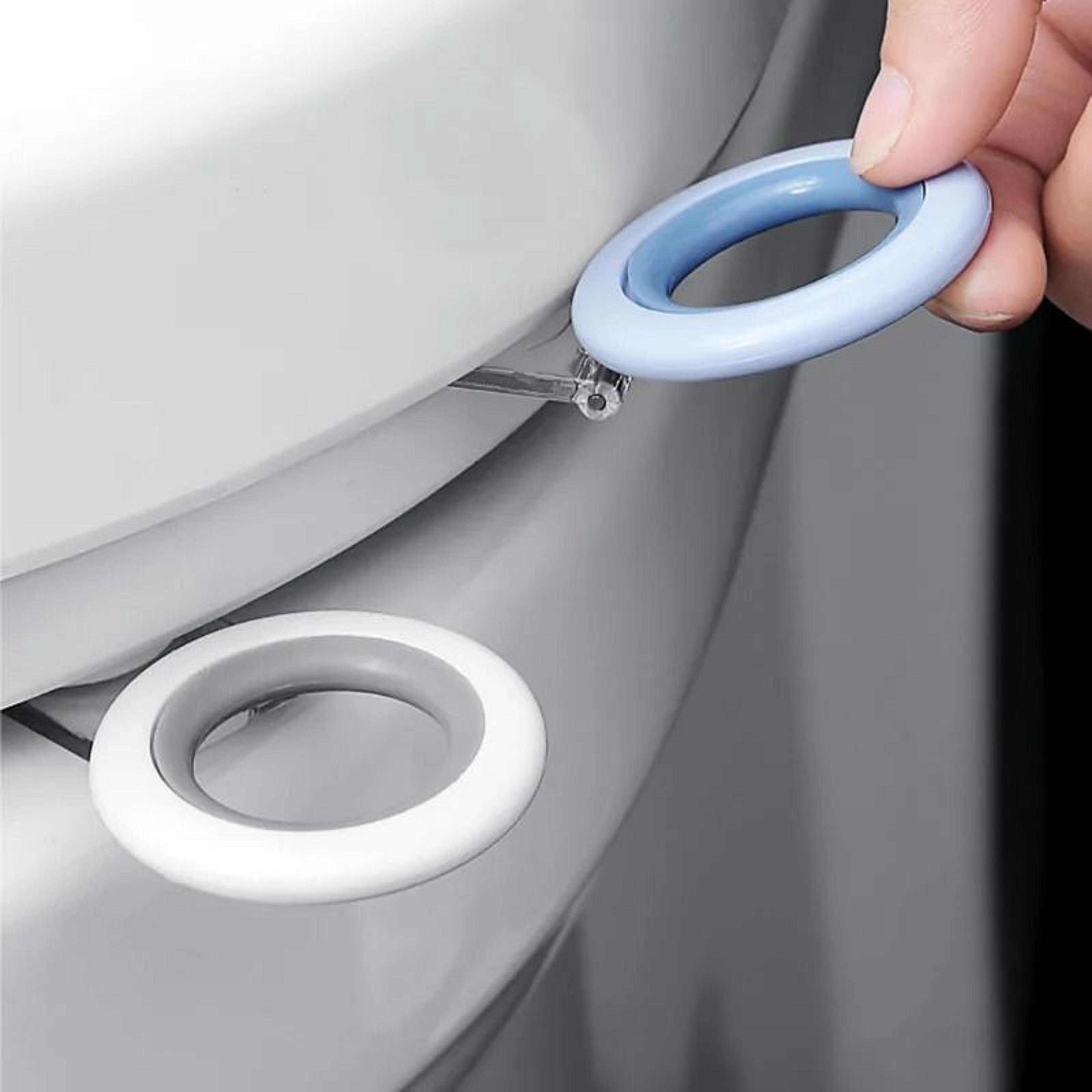 toilet seat lifter handle for hygienic touch free use