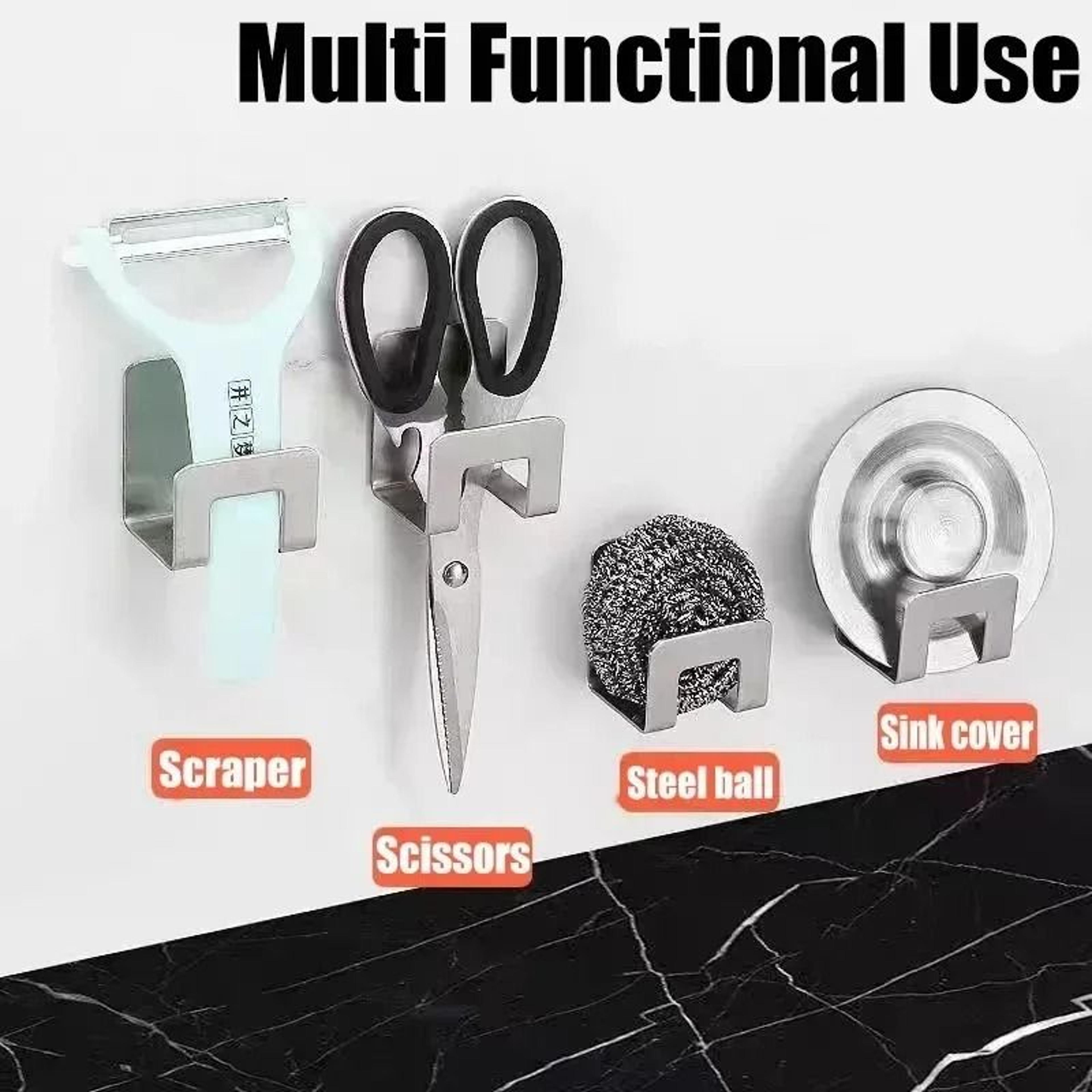 stainless steel sponge holder hooks for kitchen sink