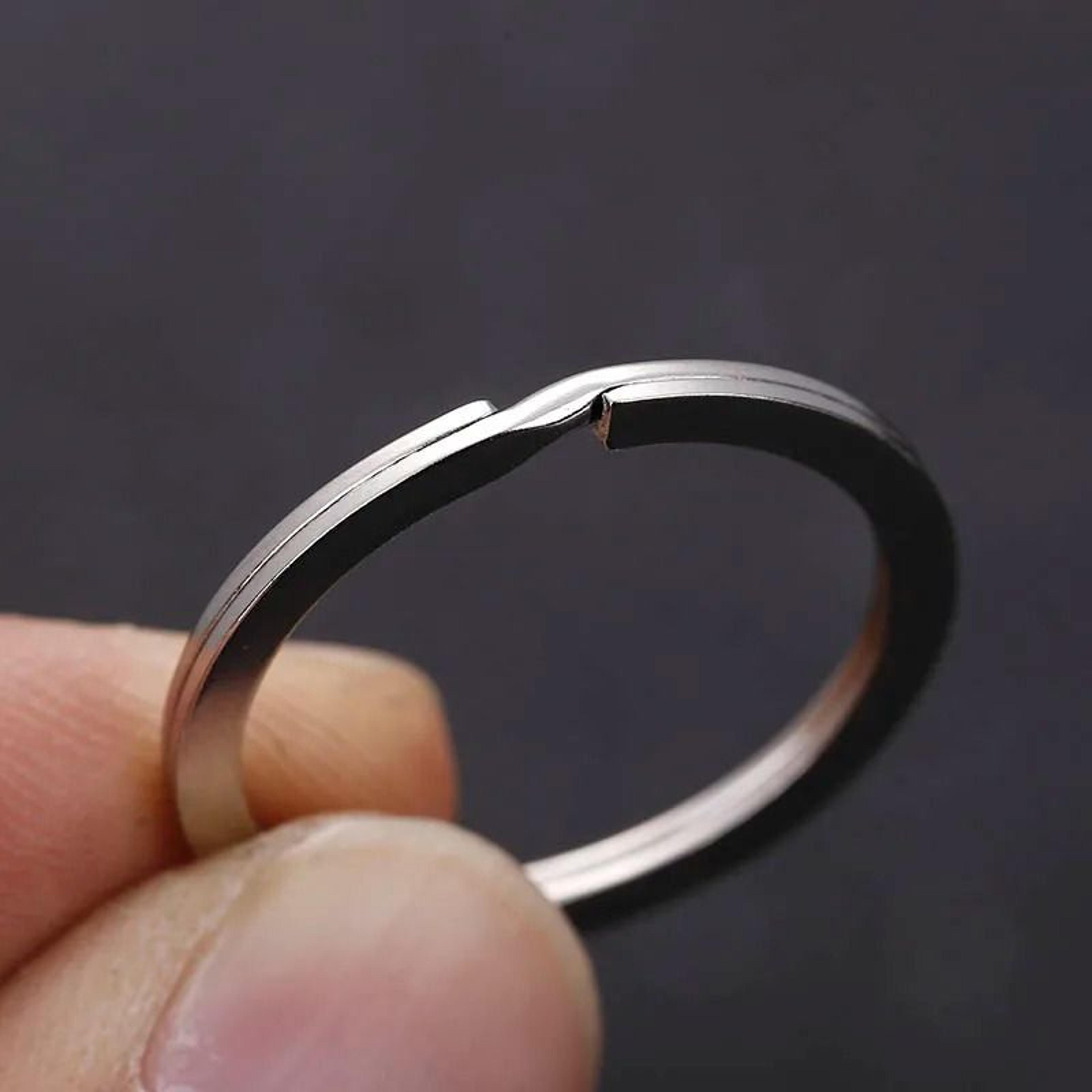 stainless steel key flat rings for diy keychains 20 pieces