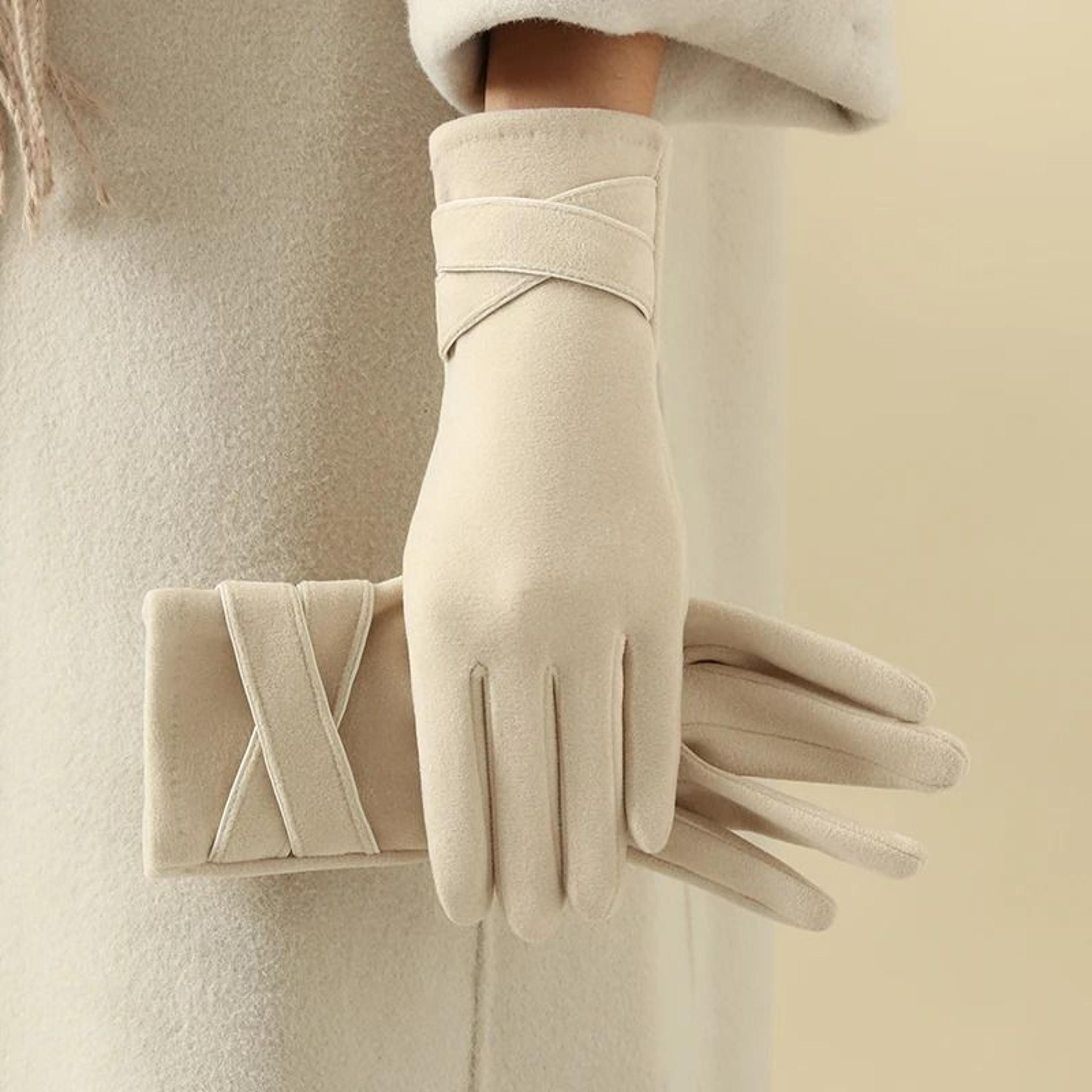 women winter velvet warm gloves windproof cycling and driving
