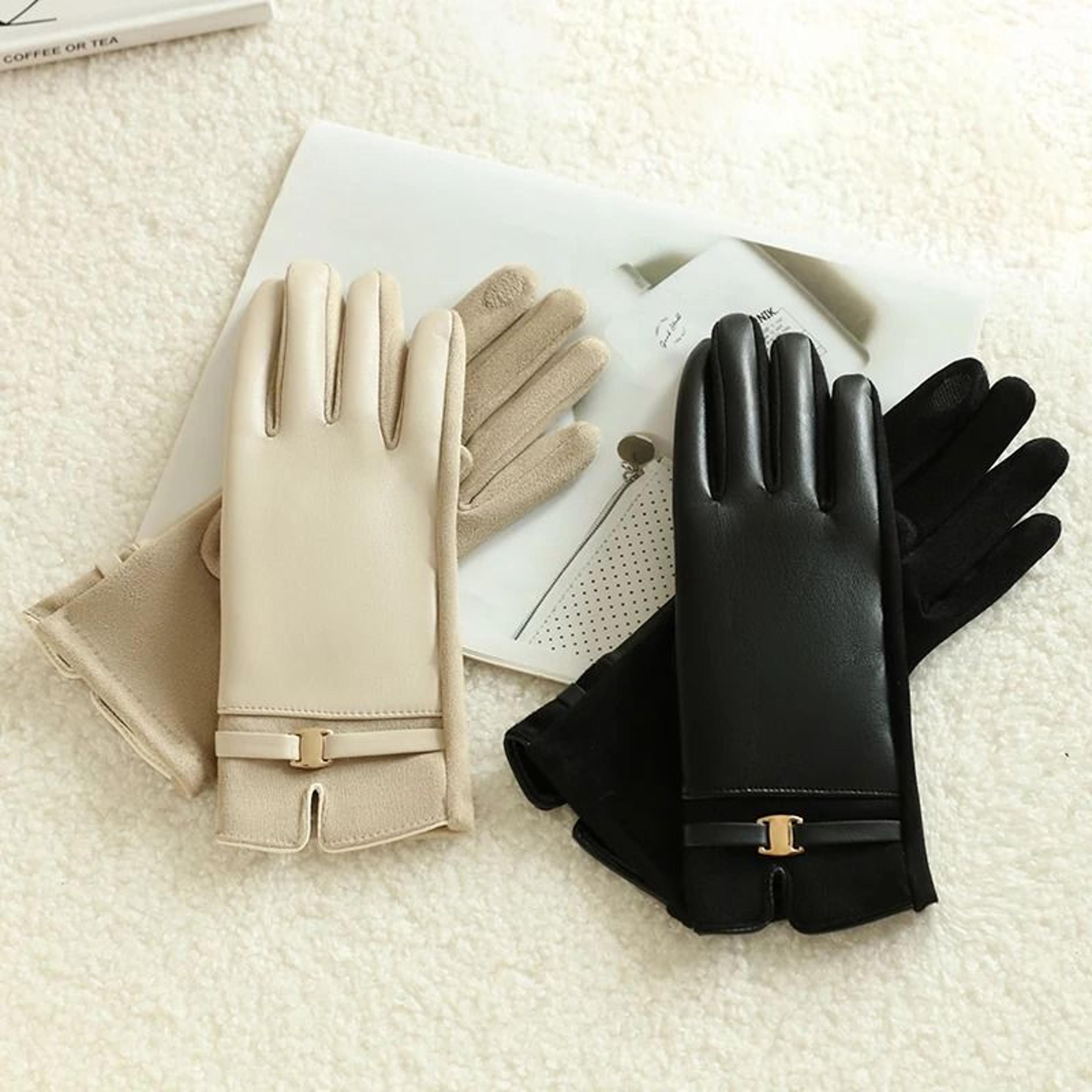 women winter fleece lined touch screen cycling and driving gloves
