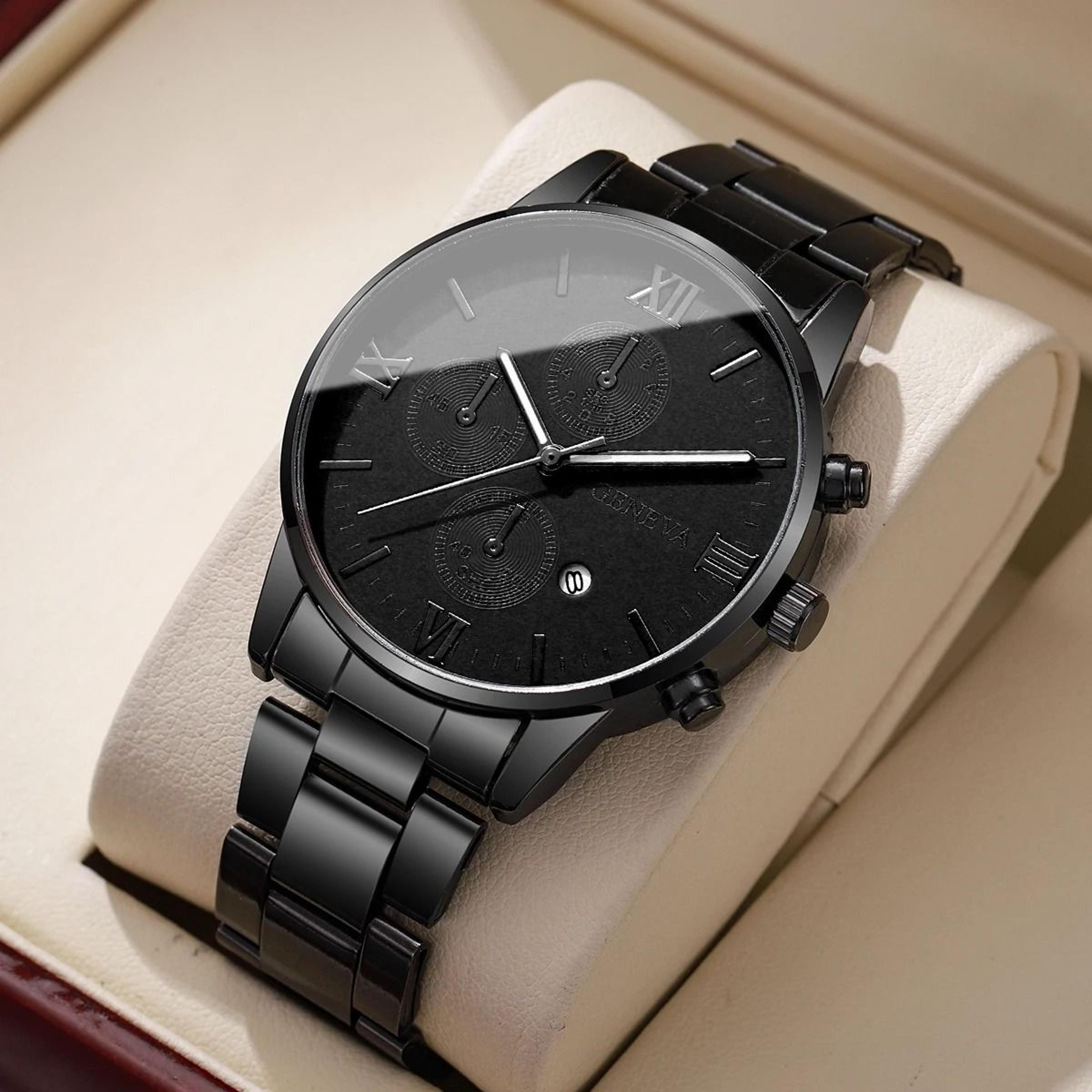 men business quartz watch roma dial with calendar