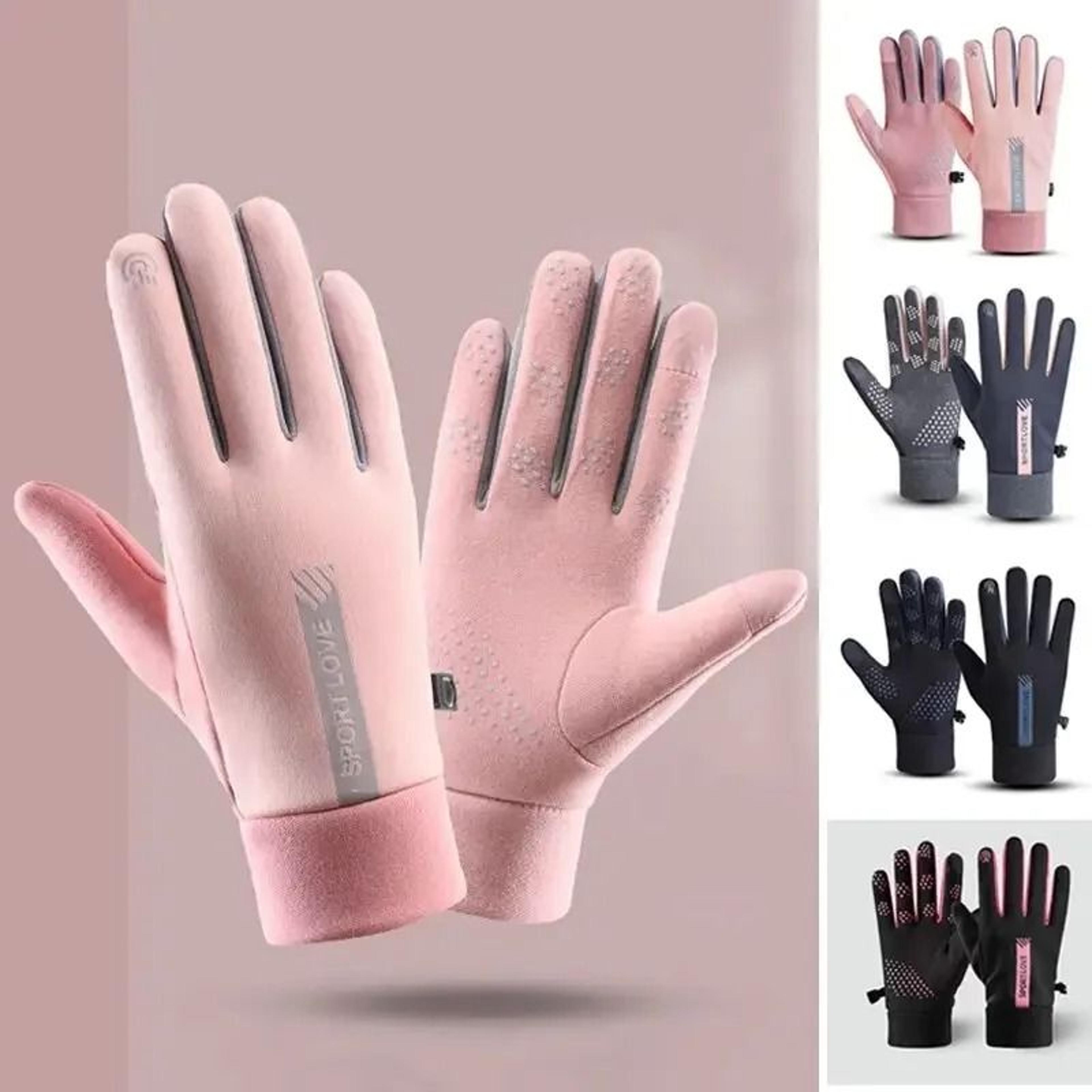 women autumn winter waterproof anti slip cycling gloves