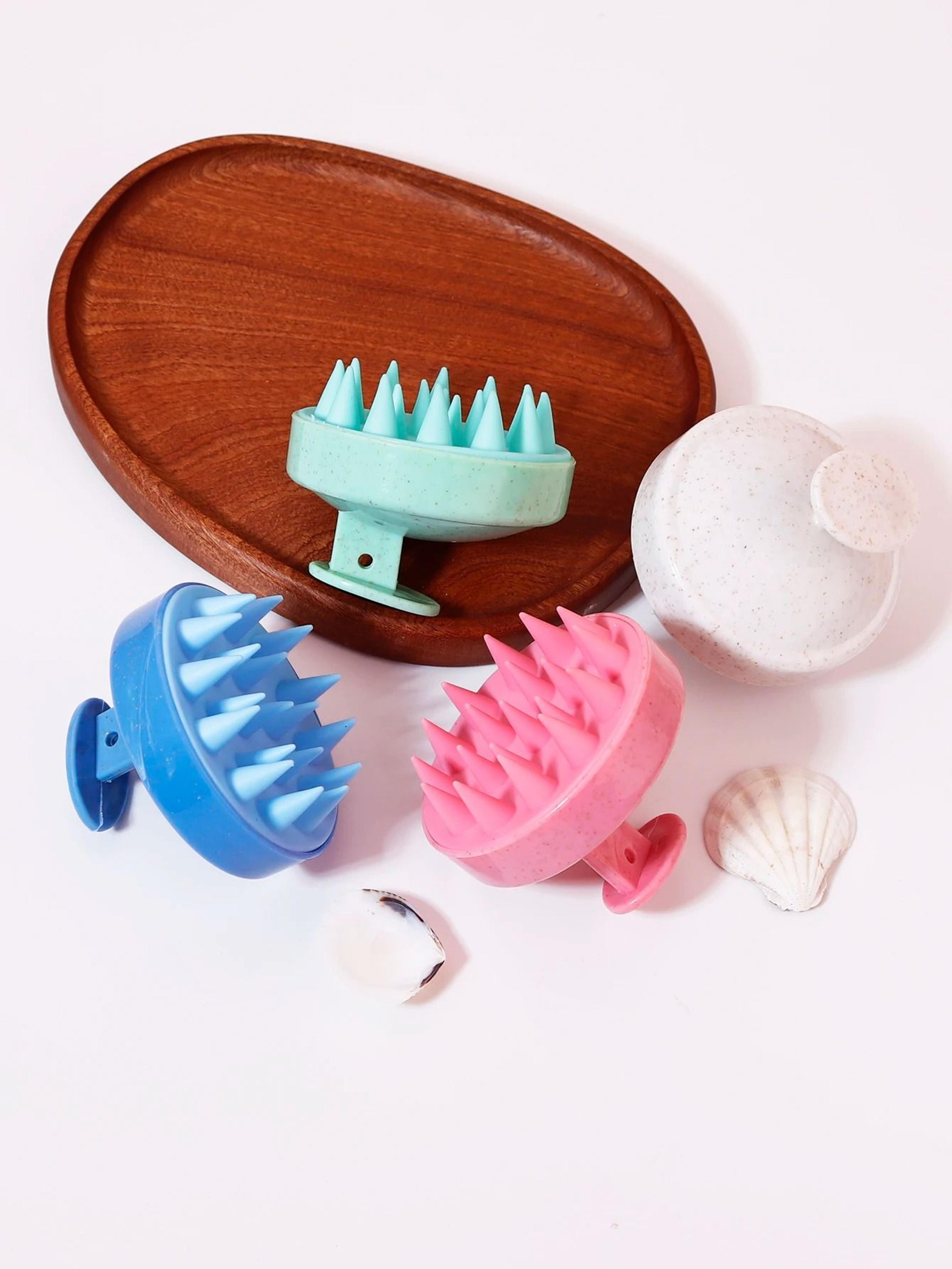 silicone scalp massage brush for hair washing and wig care