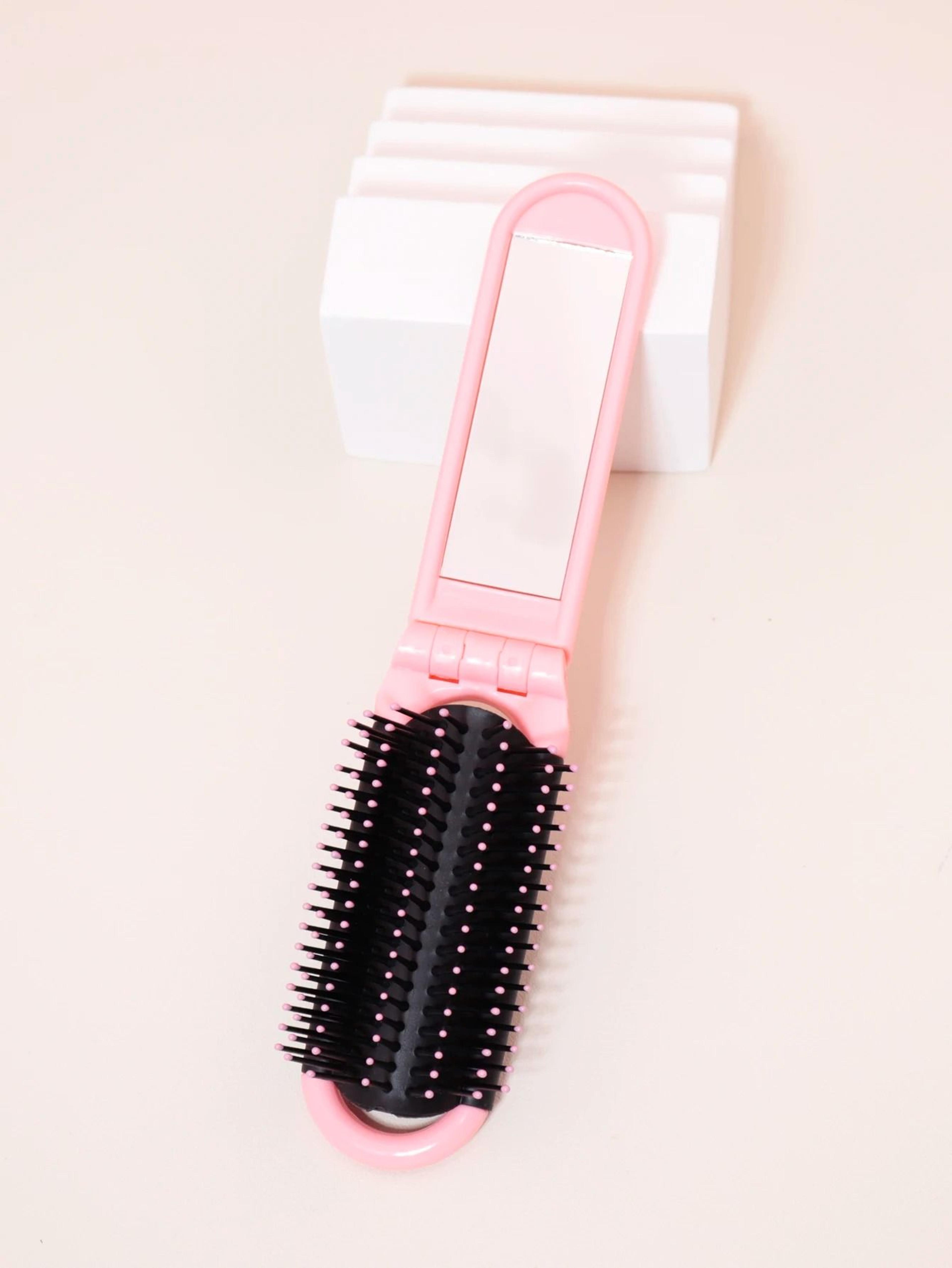 portable foldable anti static massage mirror comb