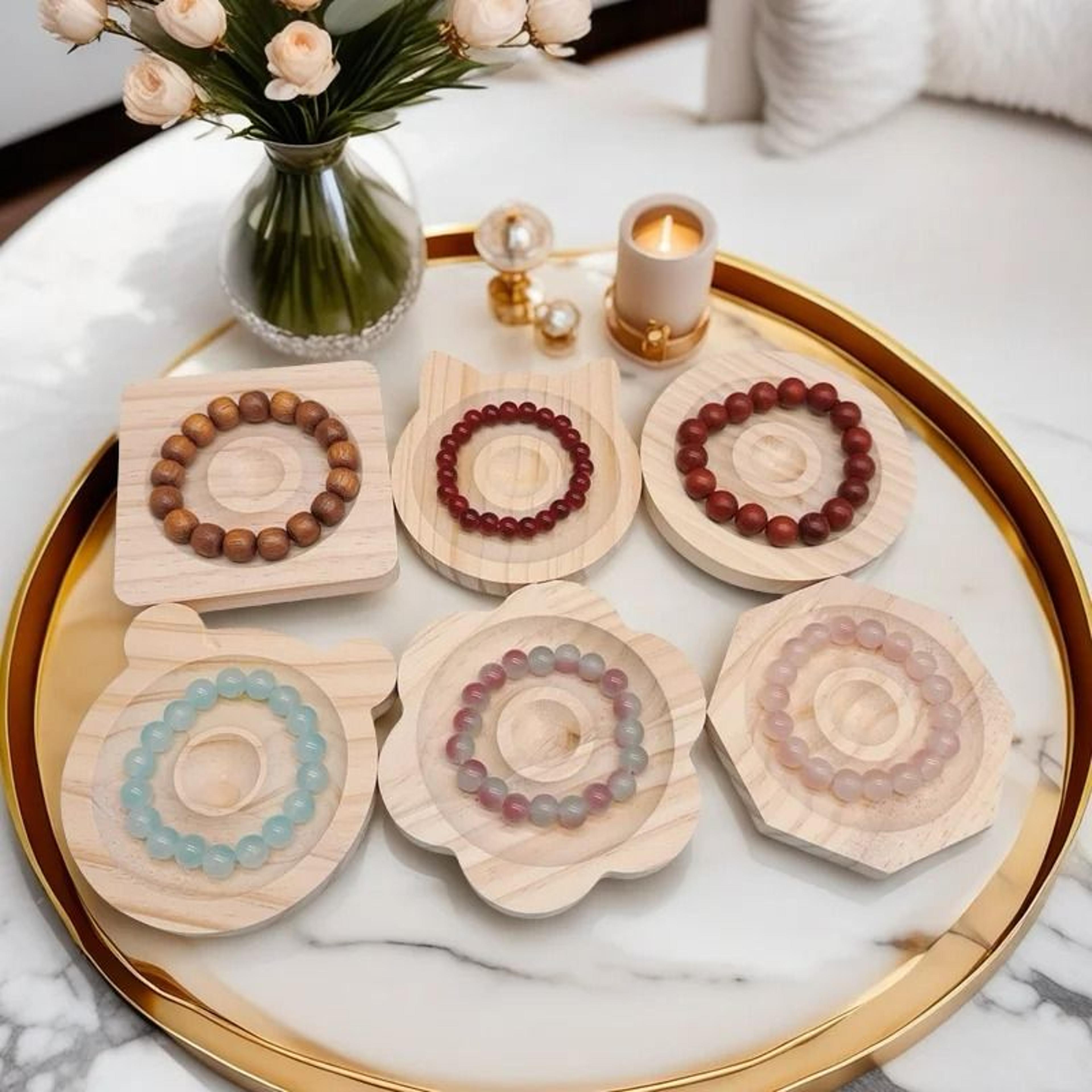 wooden jewelry making bead design tray