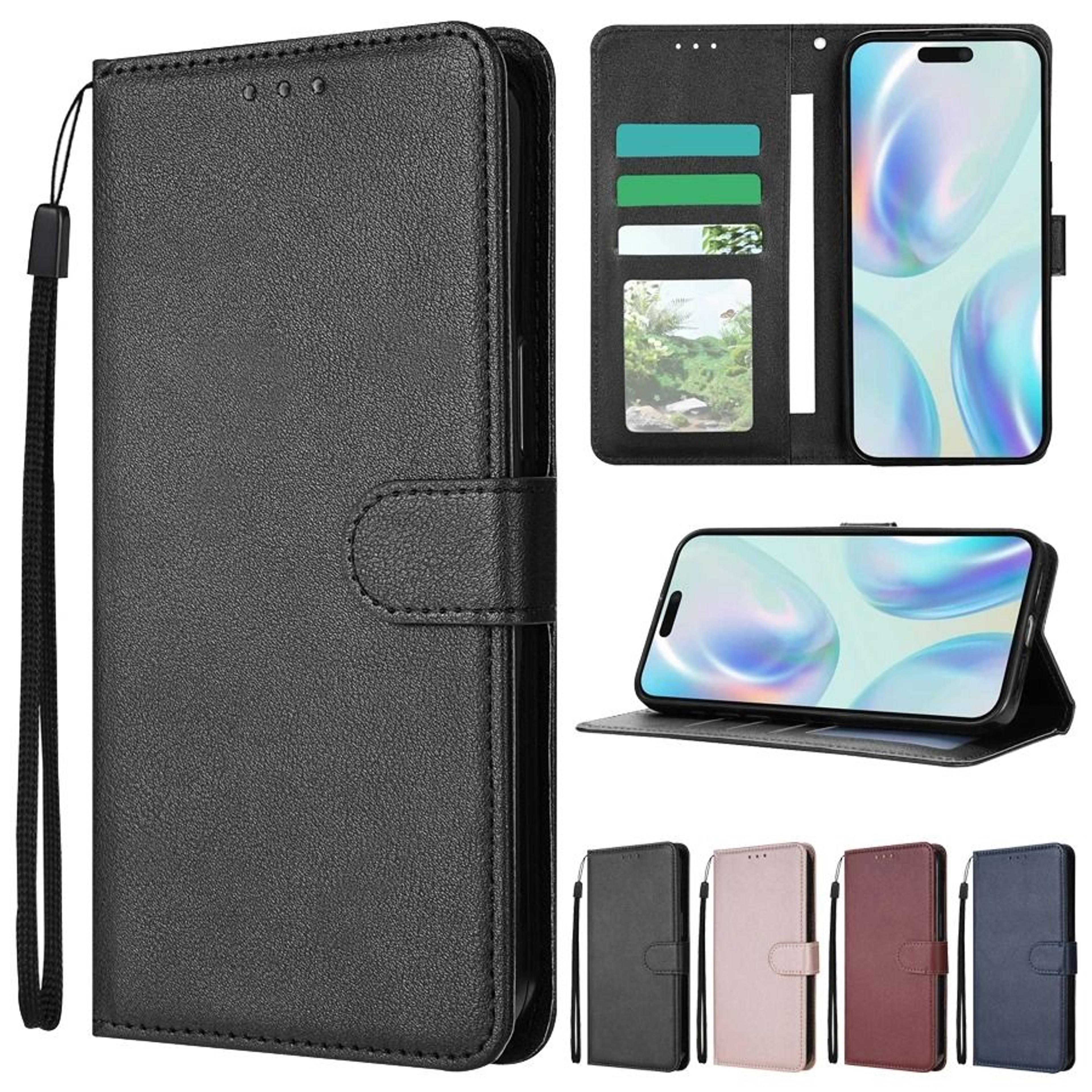 magnetic flip wallet leather phone case with card slots