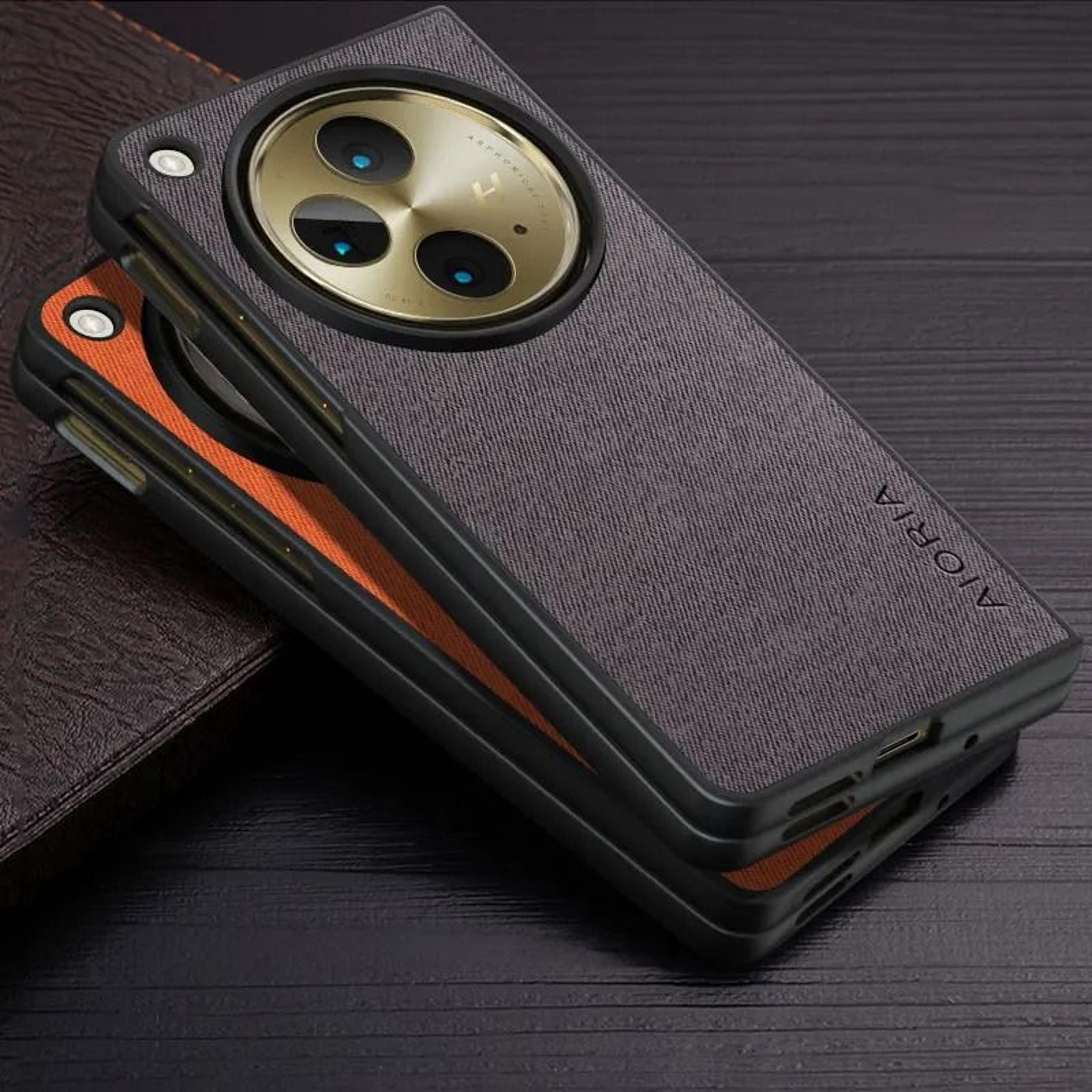 textile leather soft phone case for foldable phones