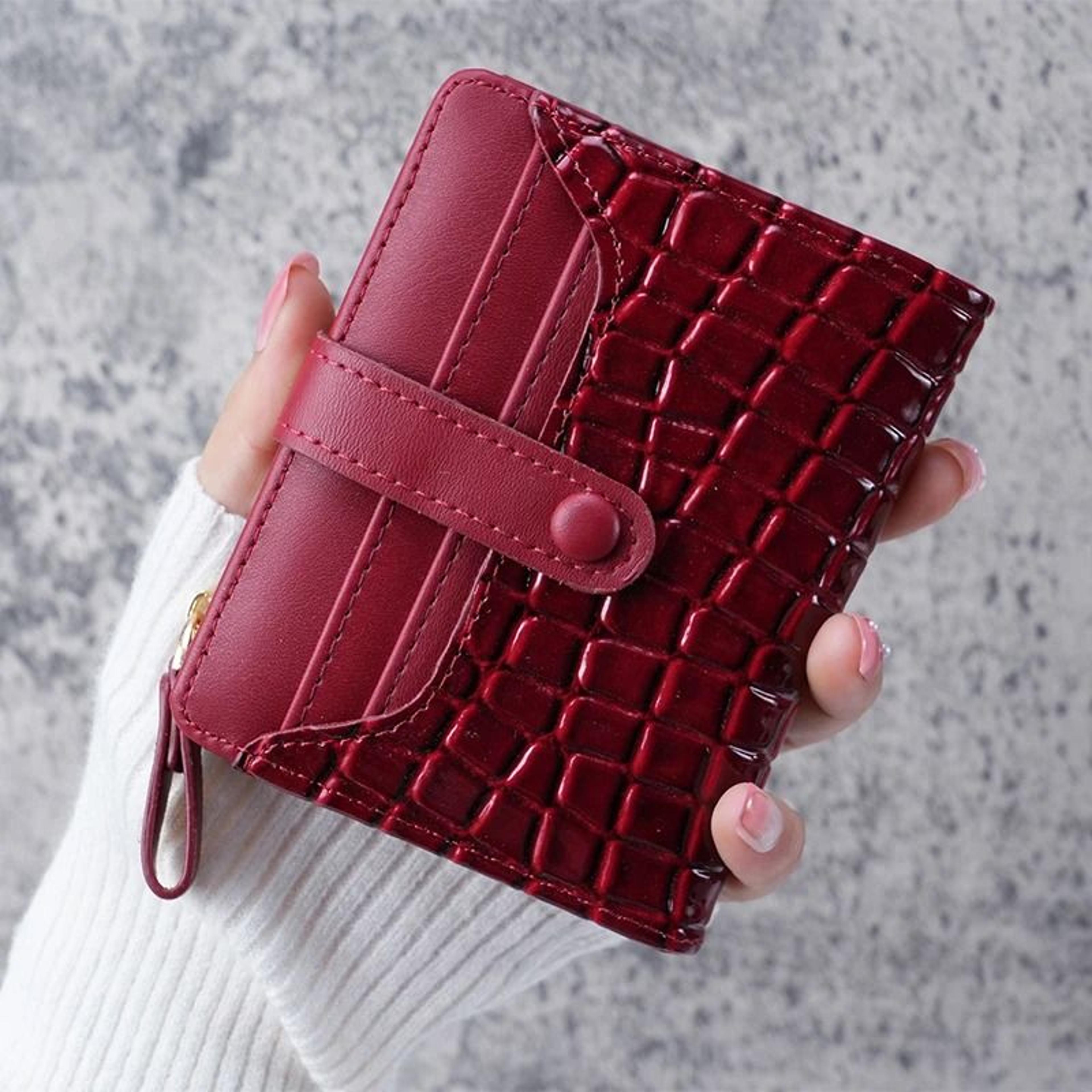 mini crocodile print clutch wallet