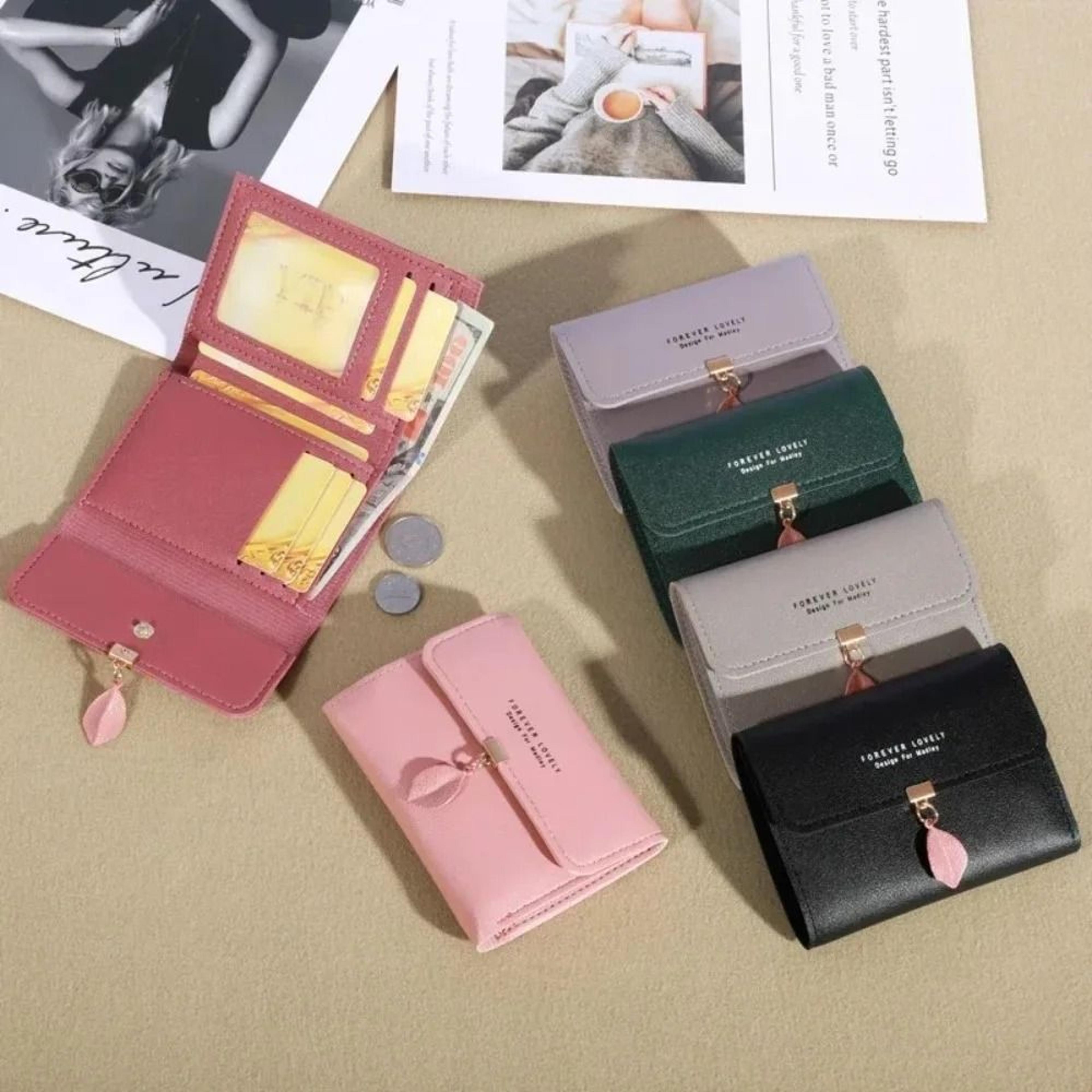 korean style tri fold small wallet for women