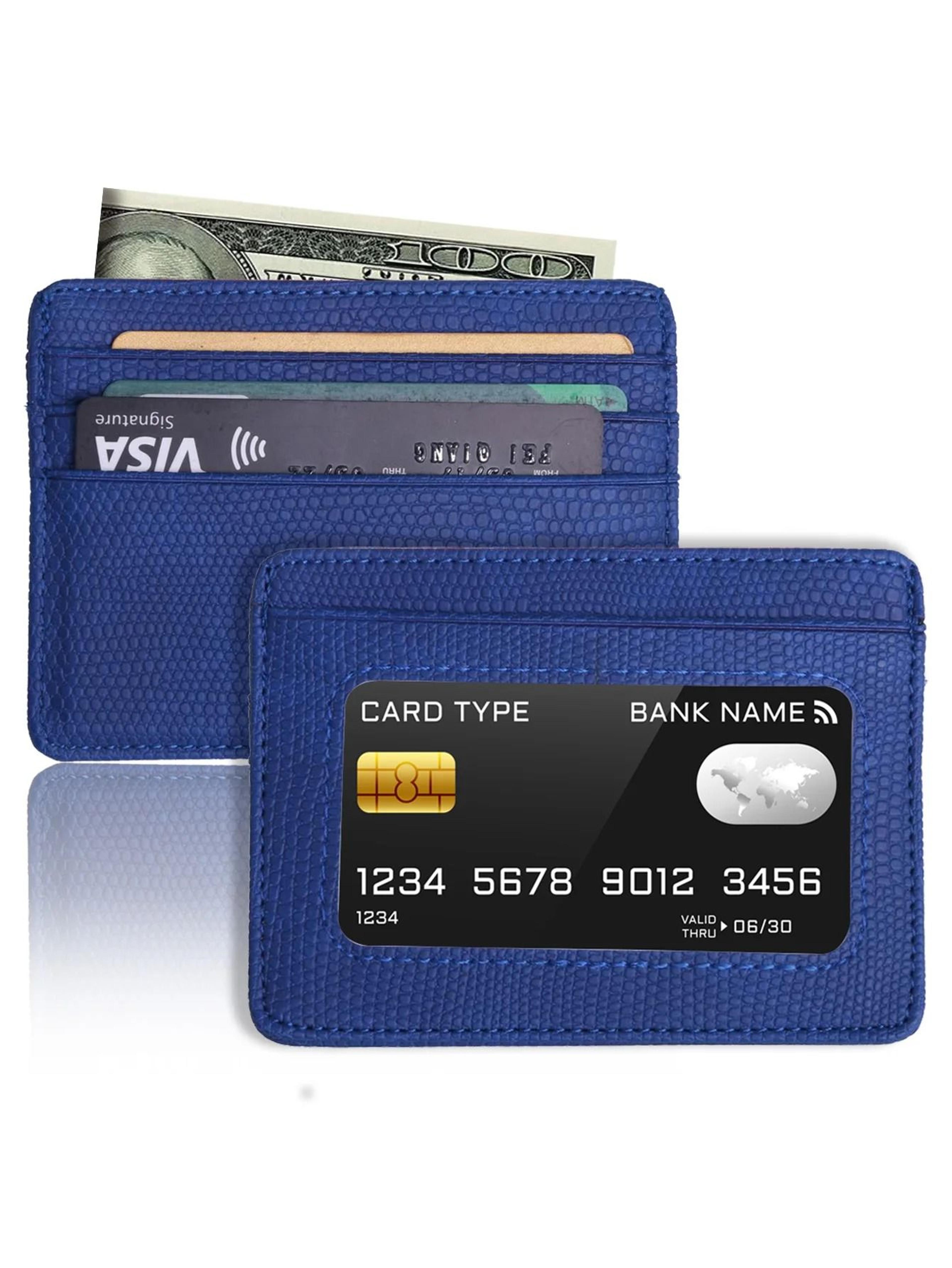 minimalist slim credit card holder with id window