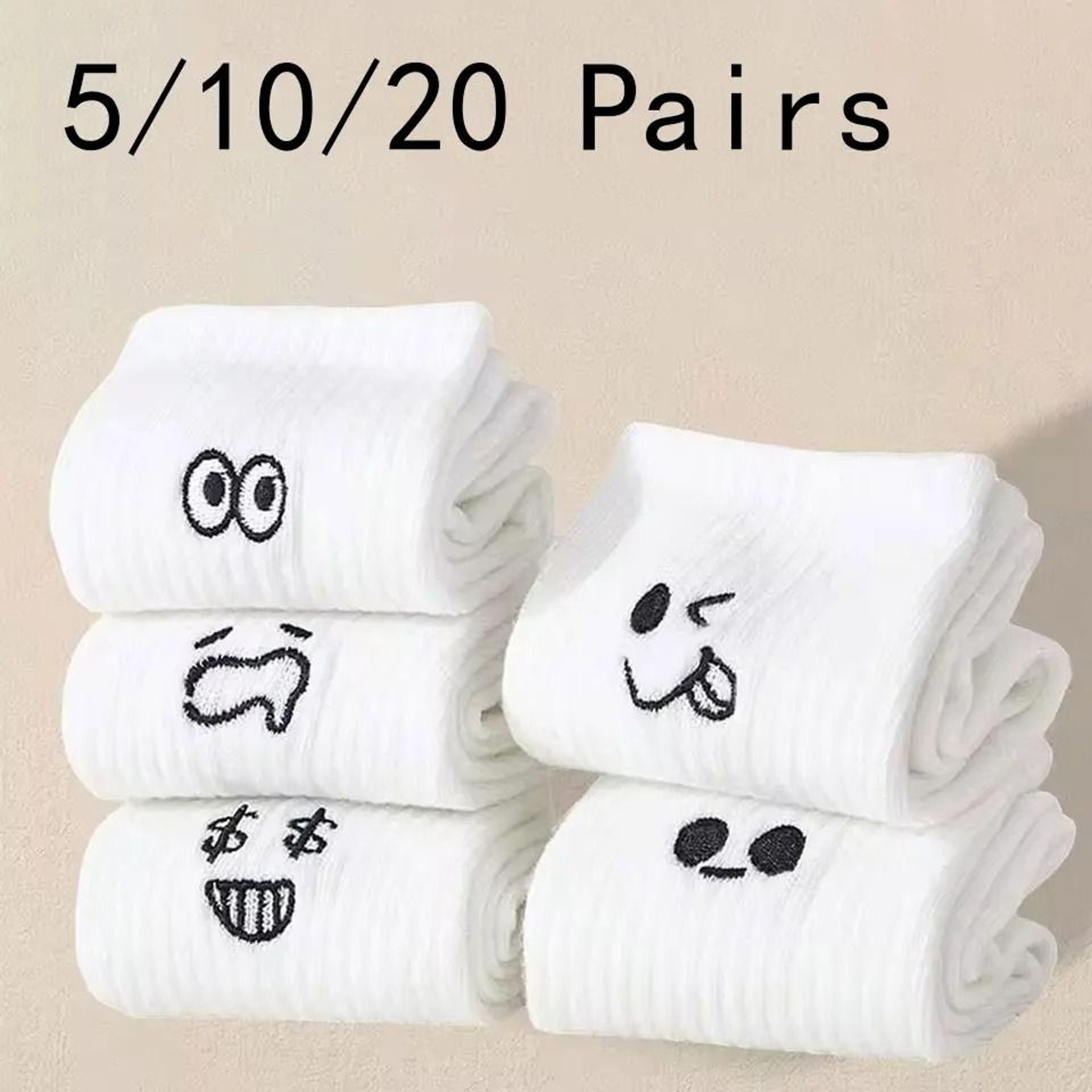 mens soft breathable cartoon expression socks – multi-pair packs