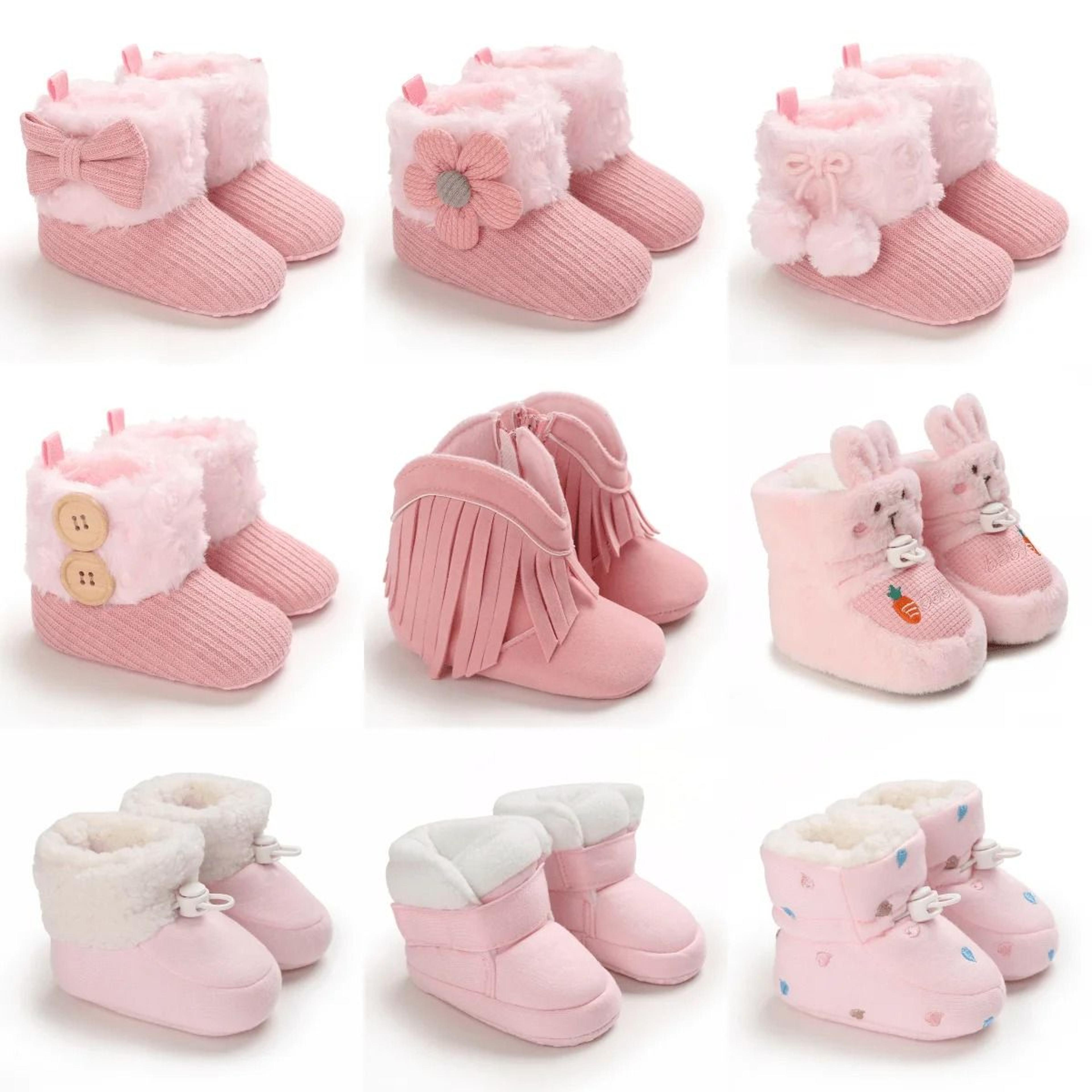 winter baby girl thick snow boots warm plush non slip cotton walking shoes