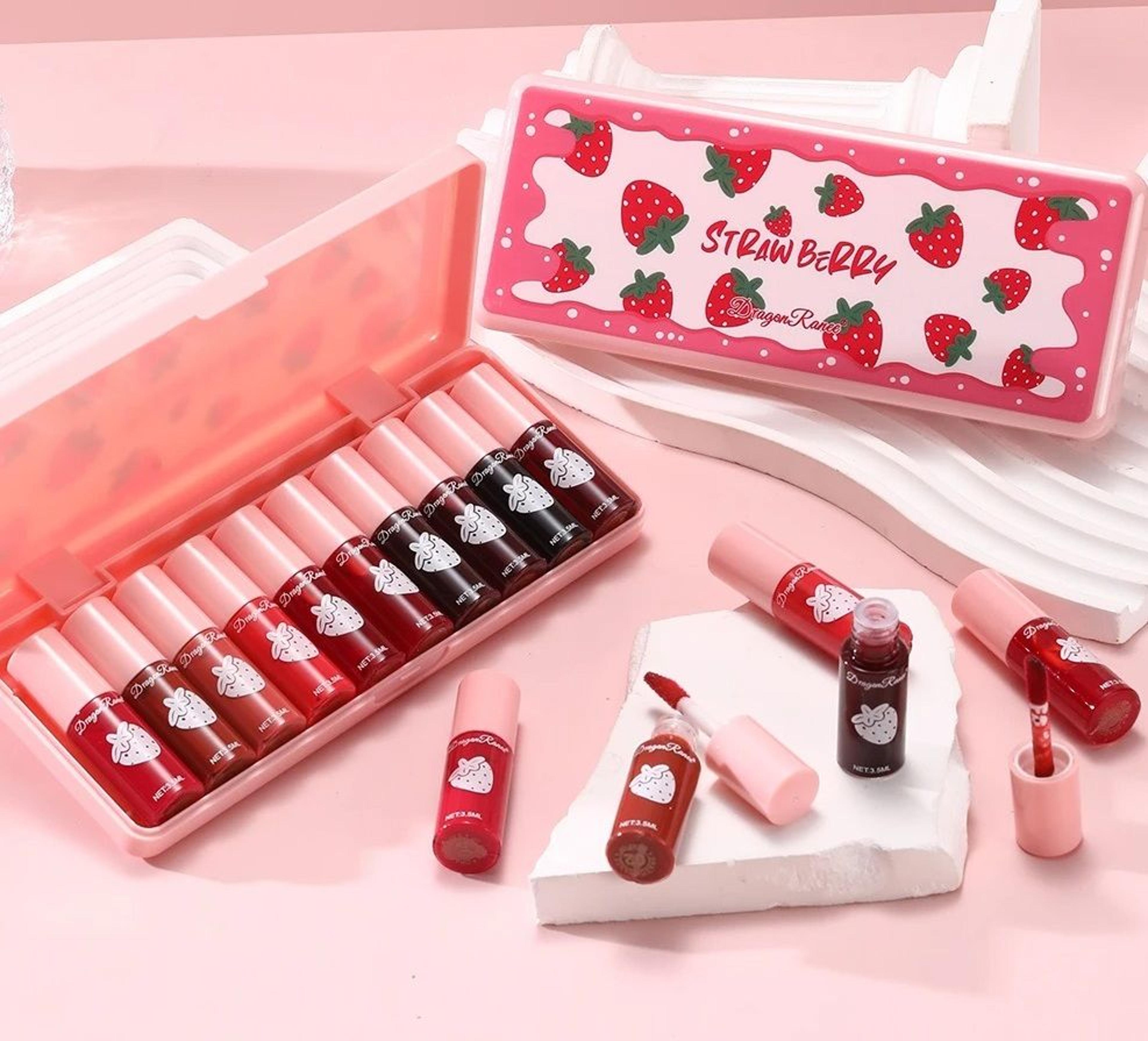 10 pack lip stain set long lasting water tint lip color