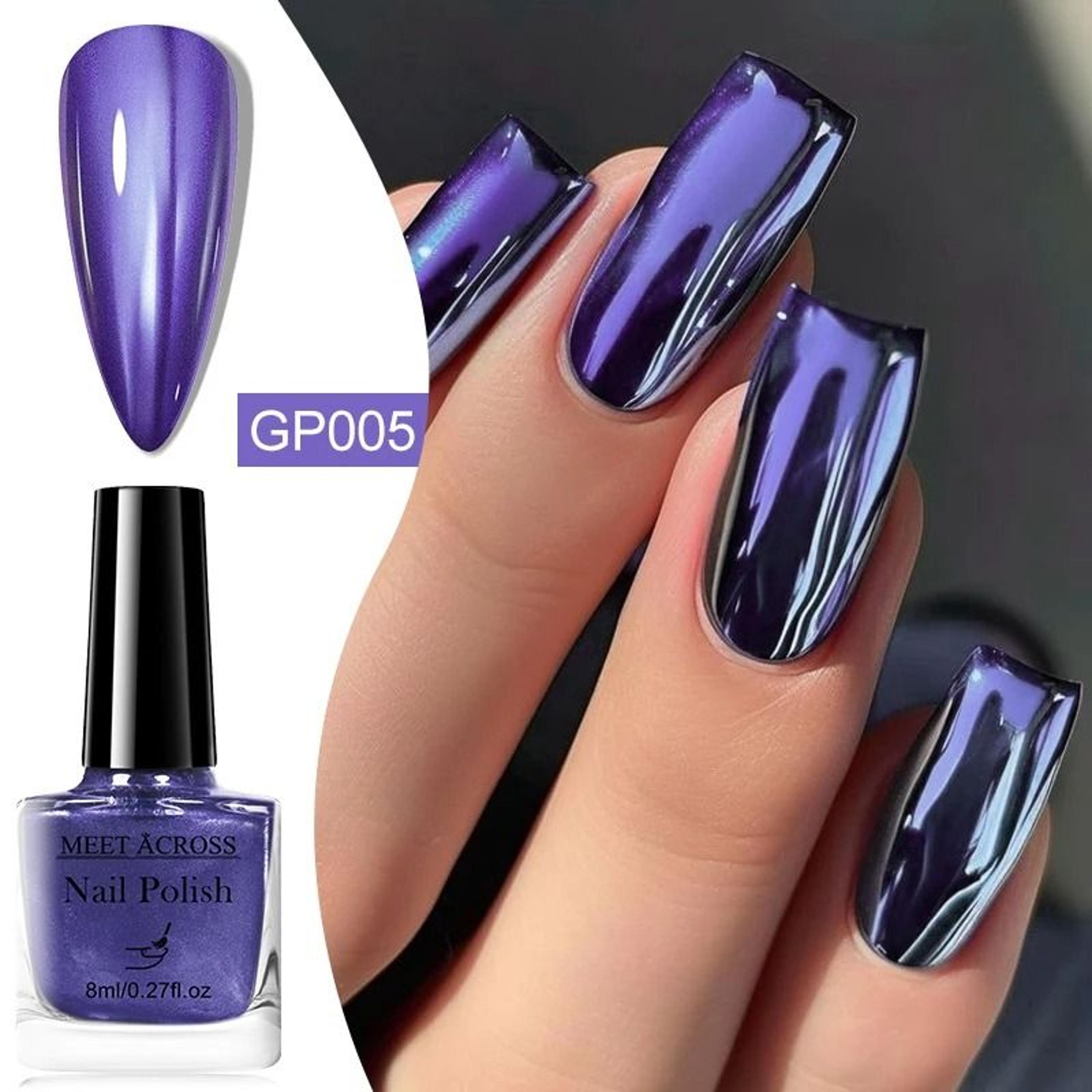 metallic nail polish mirror effect fast drying 8ml