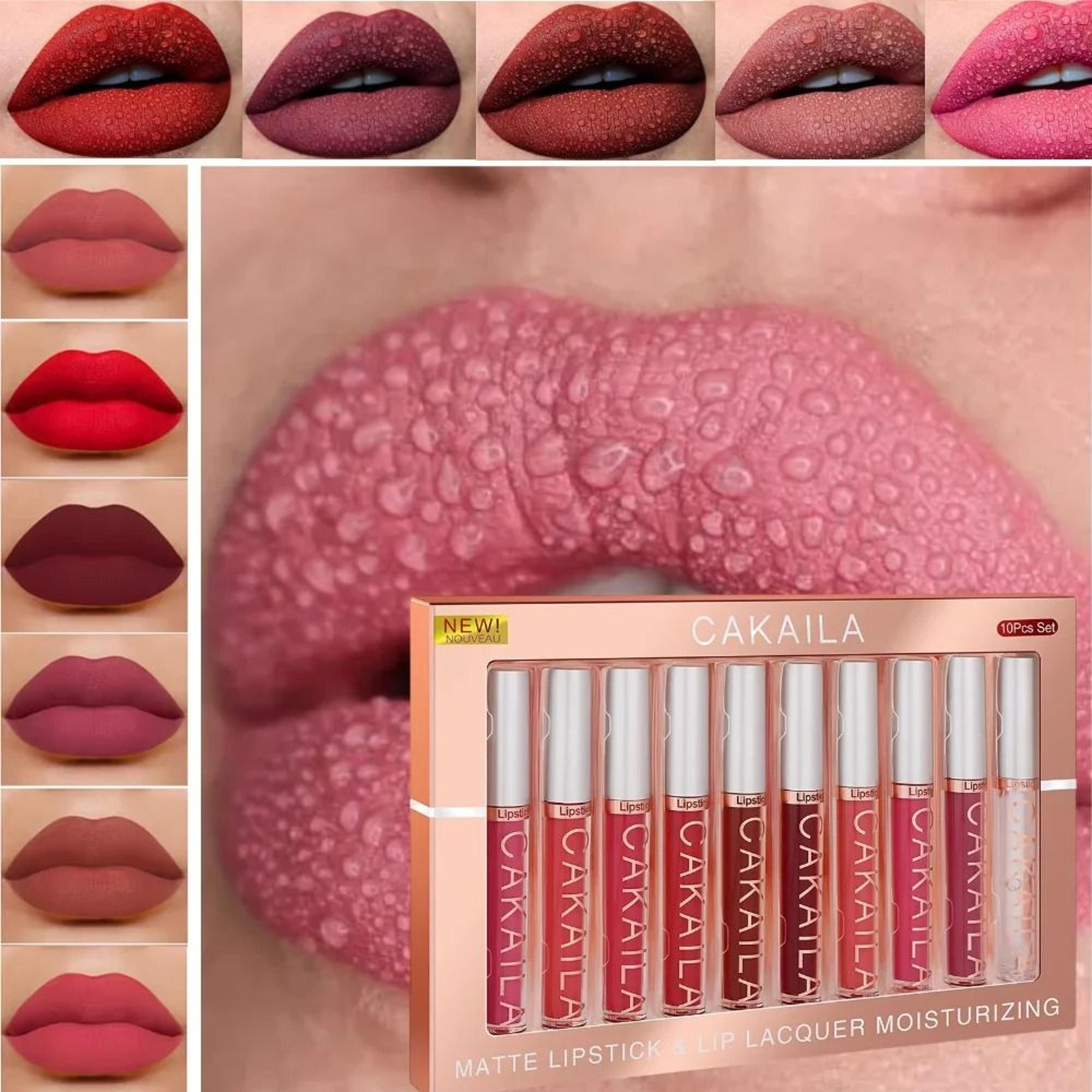 10 piece matte velvet nude lip gloss set – waterproof, non stick, long lasting liquid lipsticks