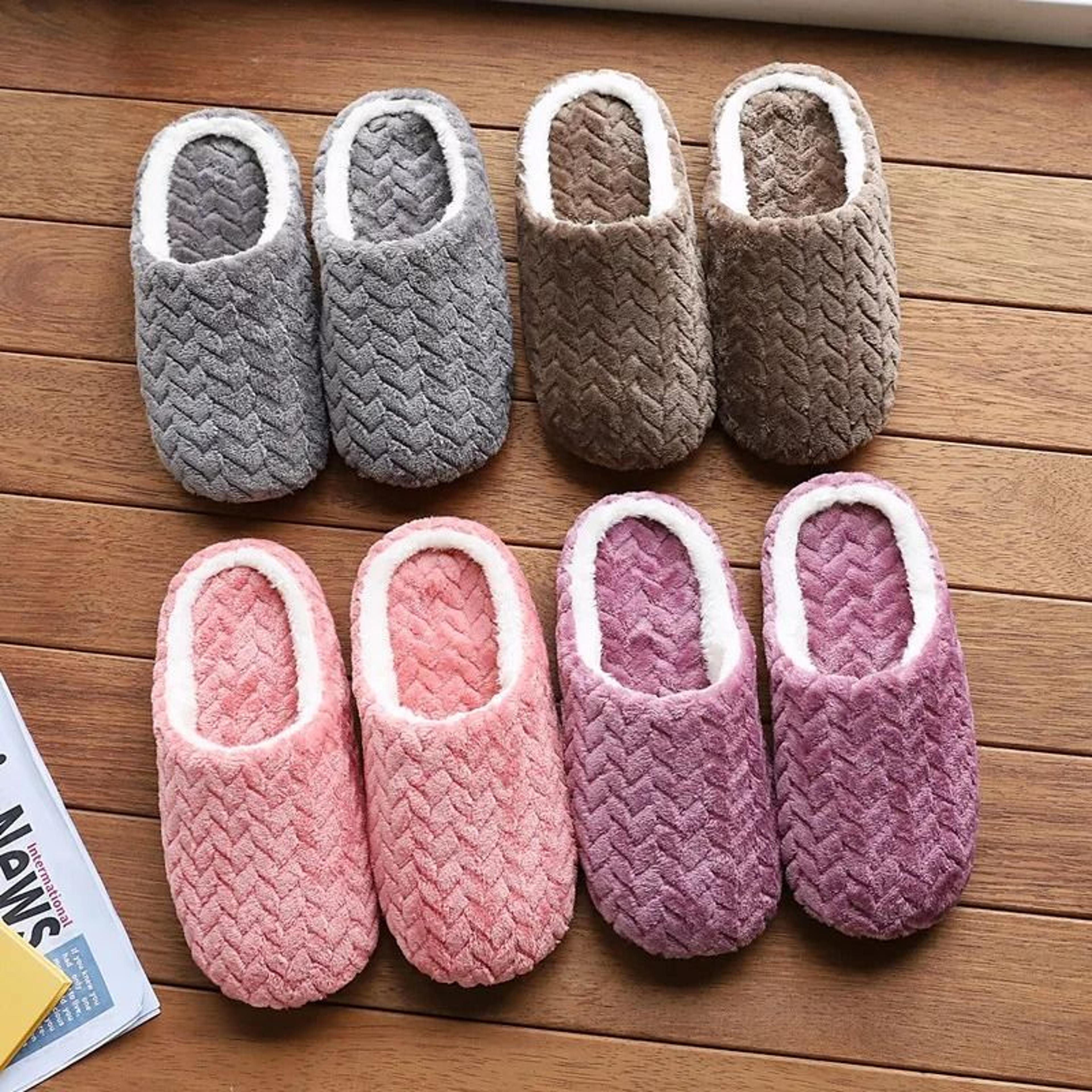 unisex fluffy home slippers – soft, warm, lightweight indoor slides for cozy comfort