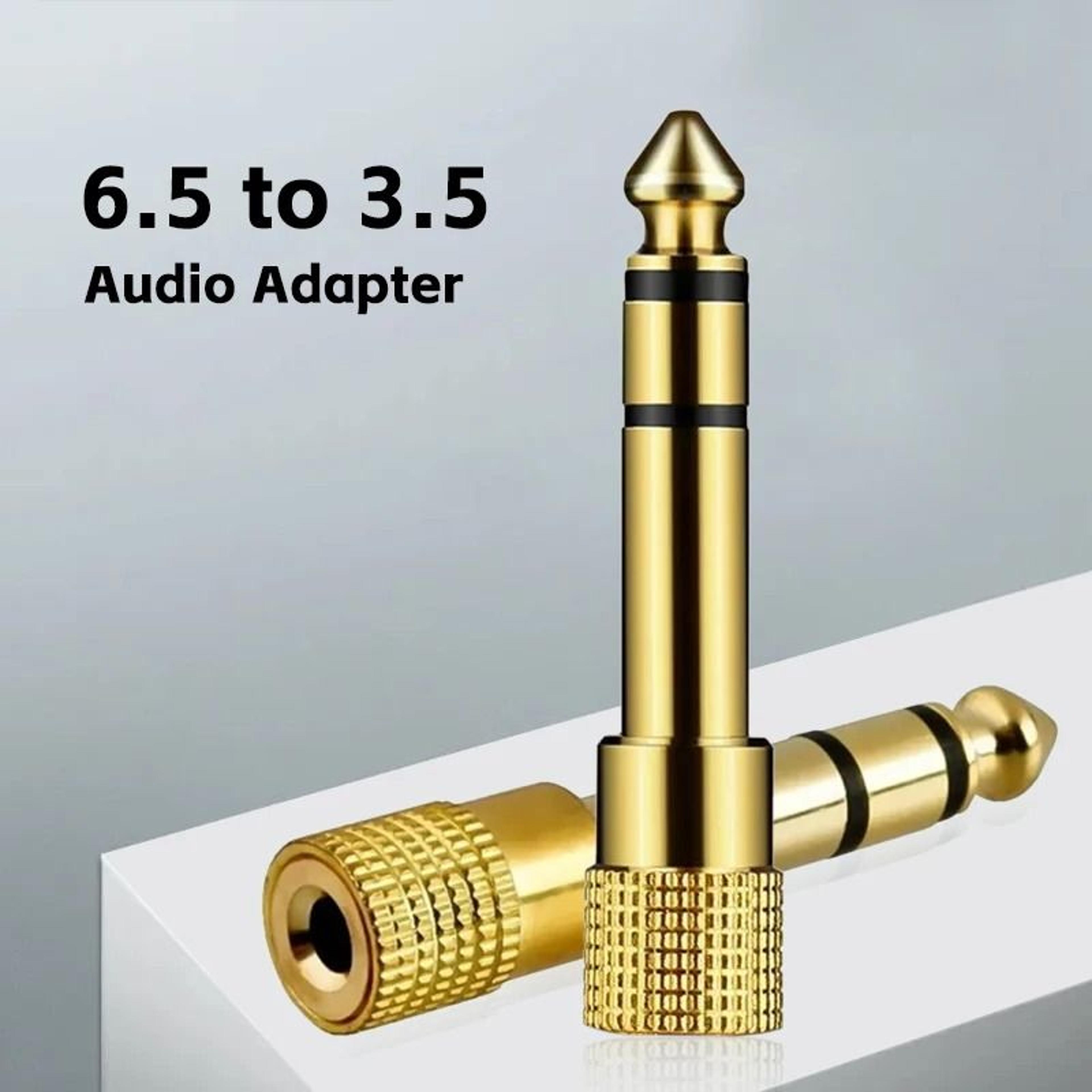 6.35mm male to 3.5mm female audio adapter gold plated aux connector