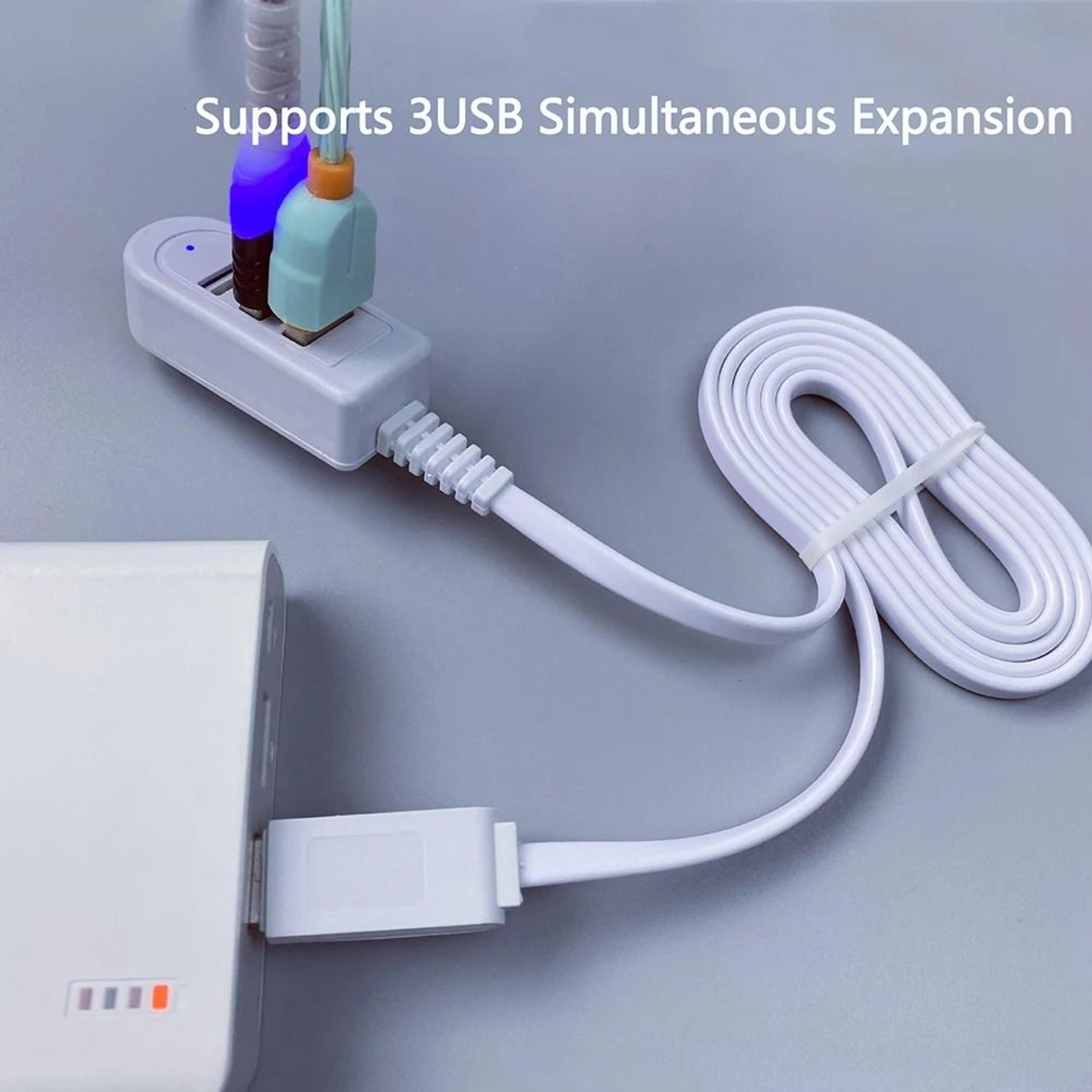 3 in 1 usb splitter socket multi port charging and data hub adapter