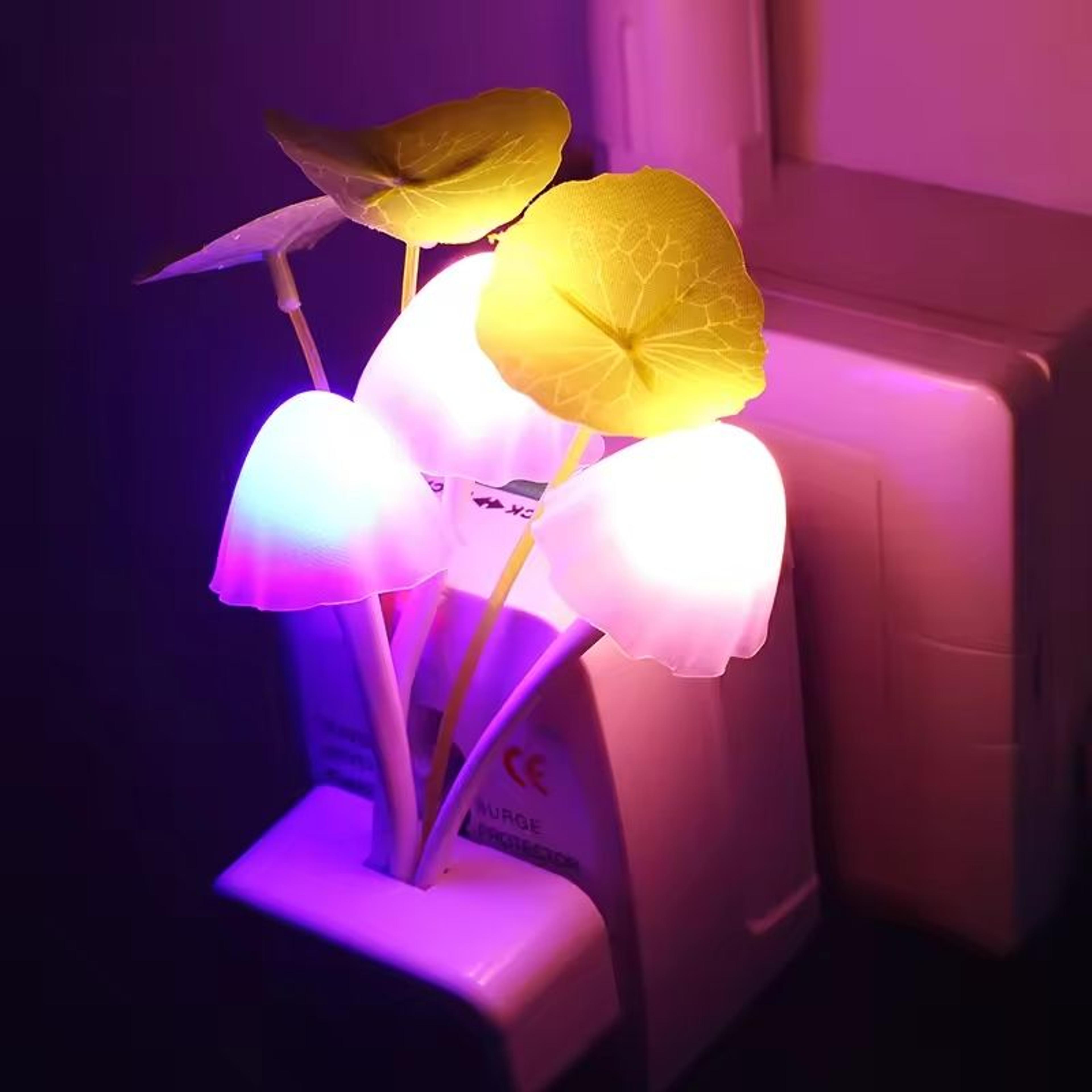 mushroom sensor night light led plug in wall lamp
