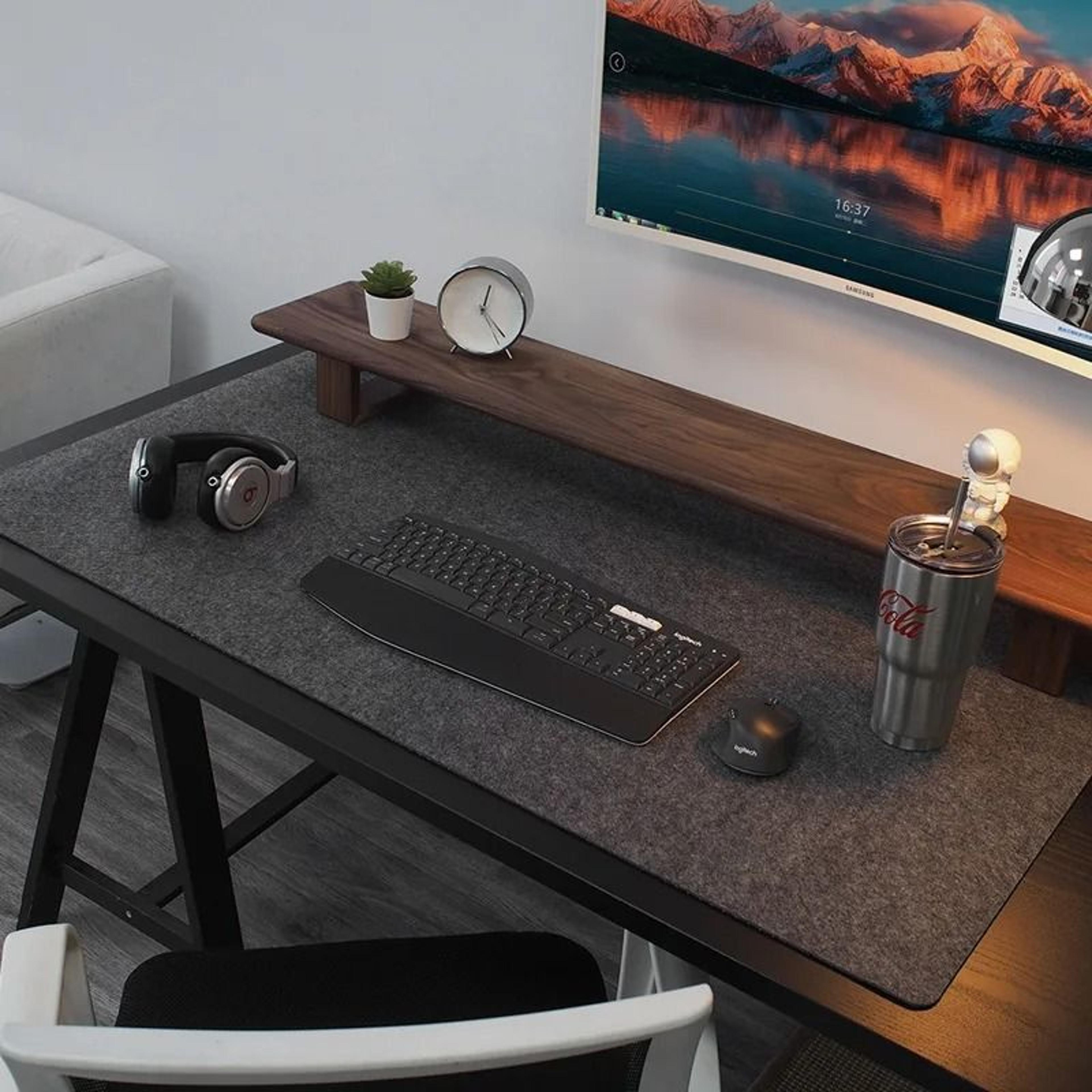large wool felt desk mat non slip mouse pad and keyboard surface