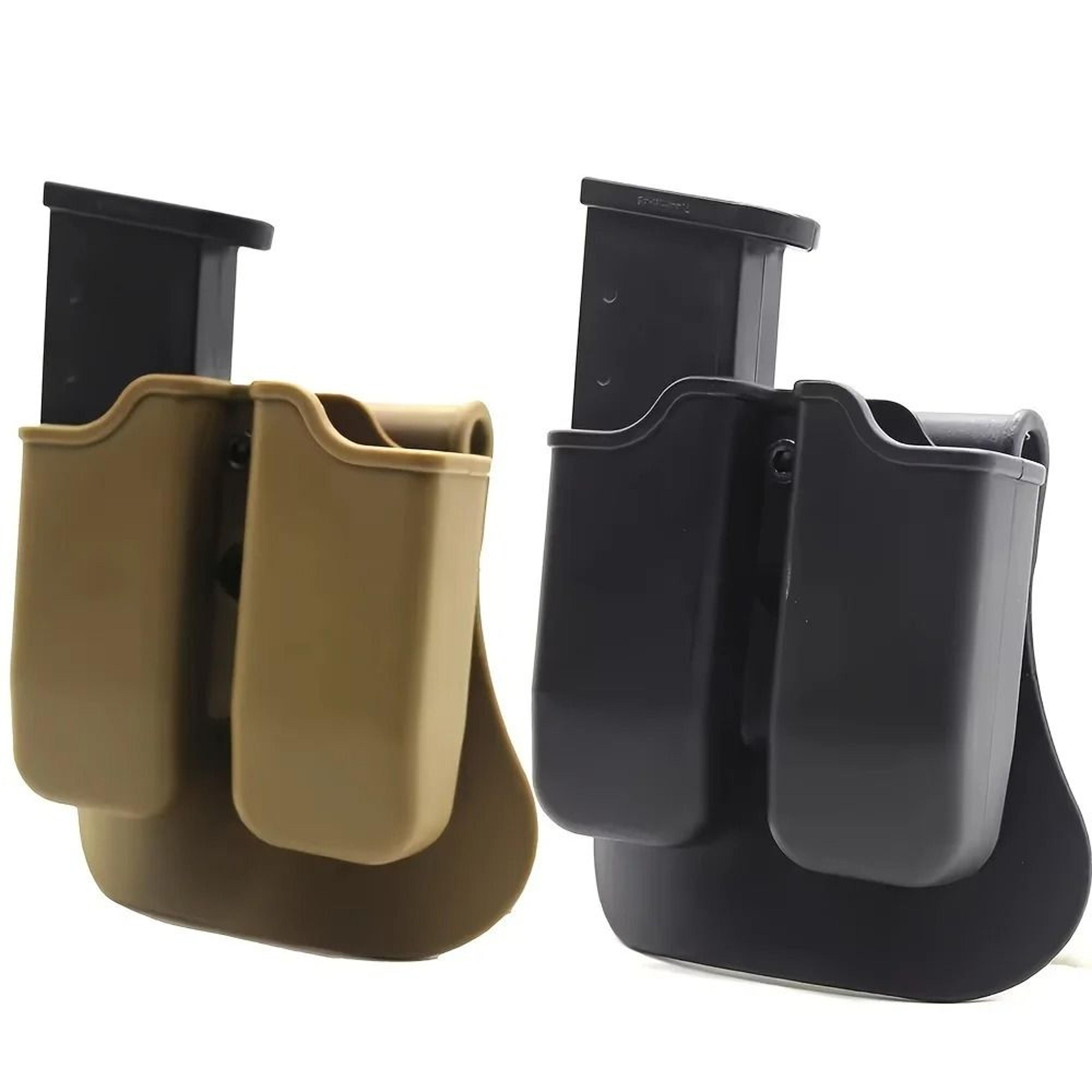 tactical double magazine holster – universal 9mm and .40 caliber mag holder with belt clip and paddle