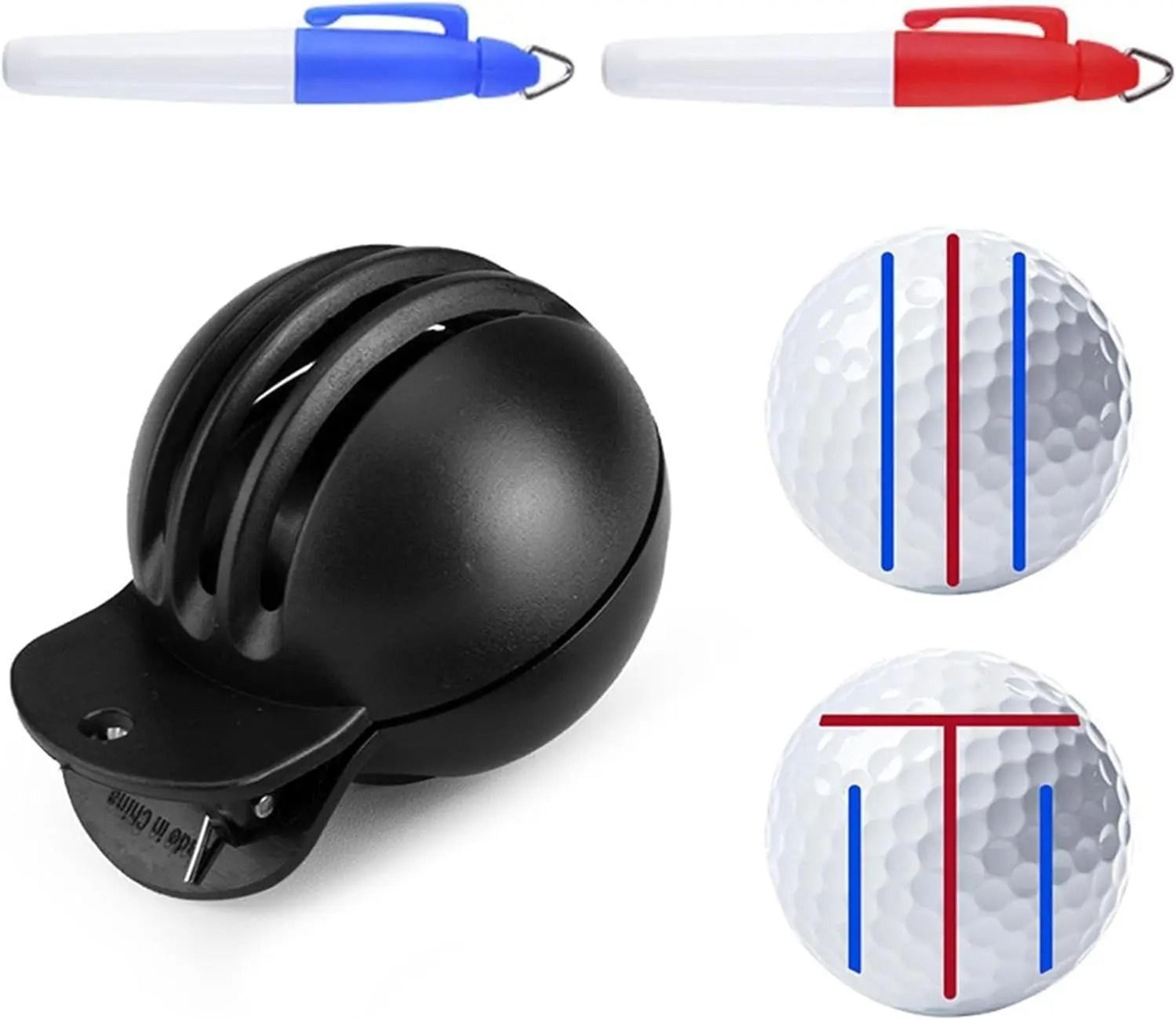 fade resistant golf ball liner – alignment tool with two stamp markers