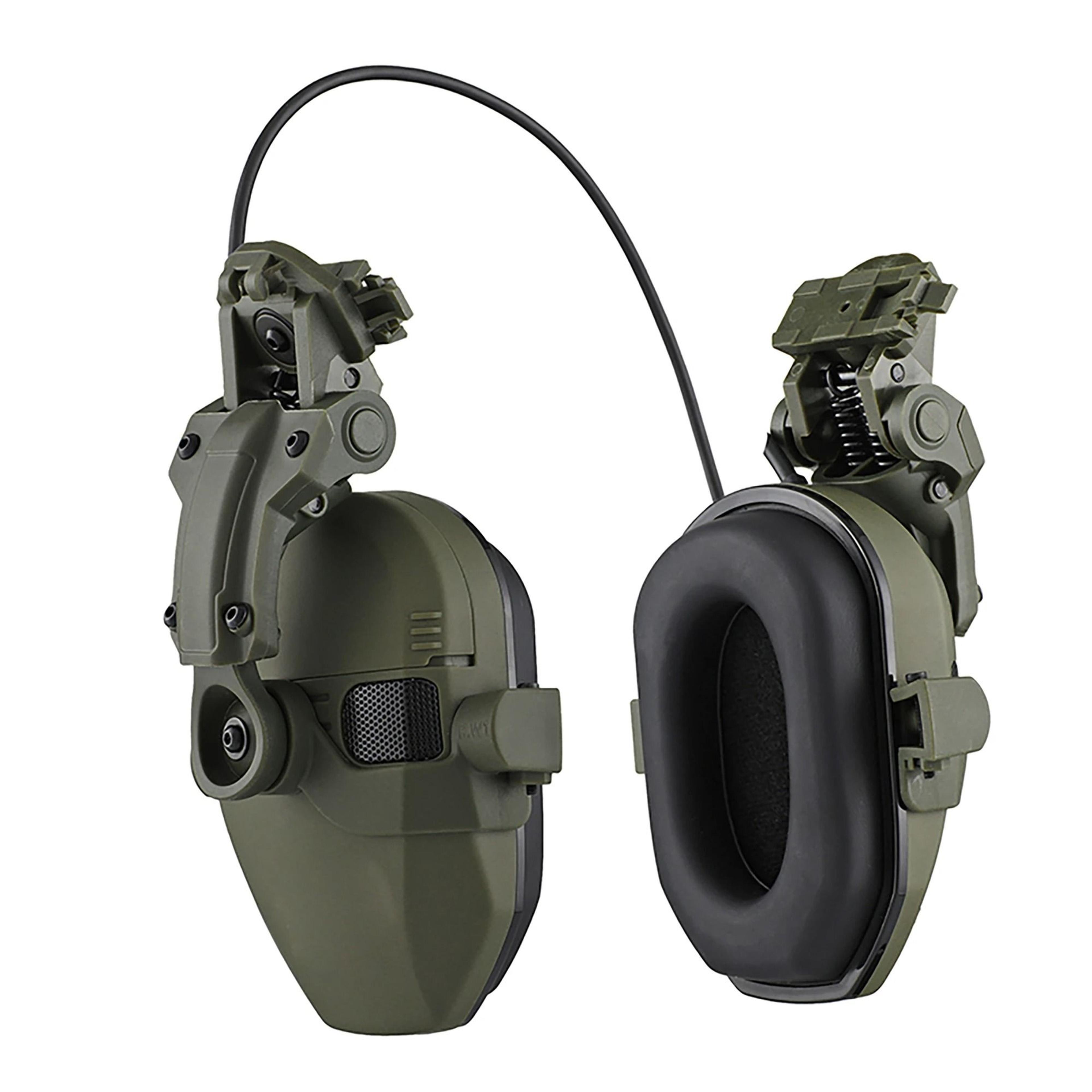 active helmet mounted earmuffs – electronic hearing protection for shooting and hunting