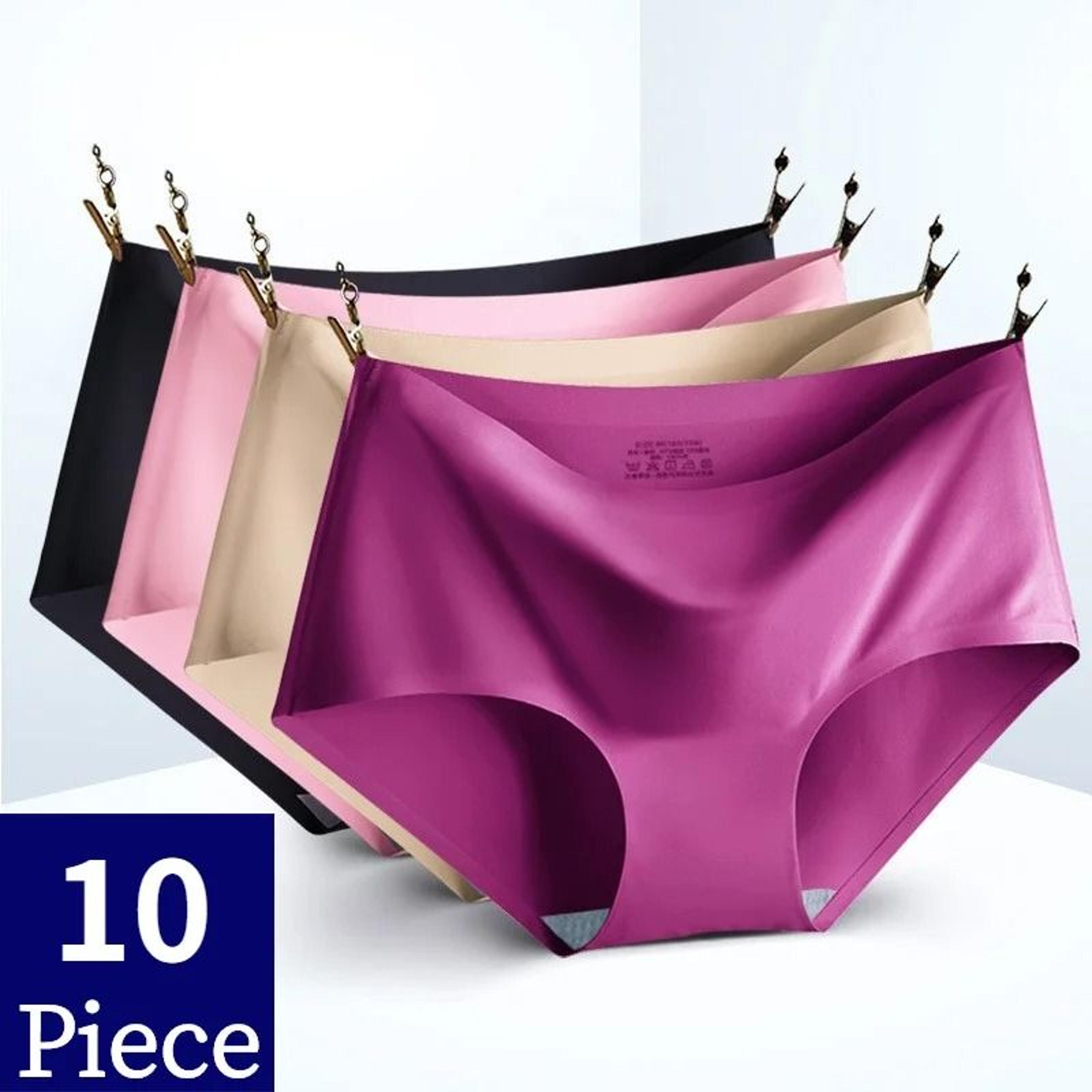womens seamless panties ten piece set solid satin briefs soft comfortable underwear