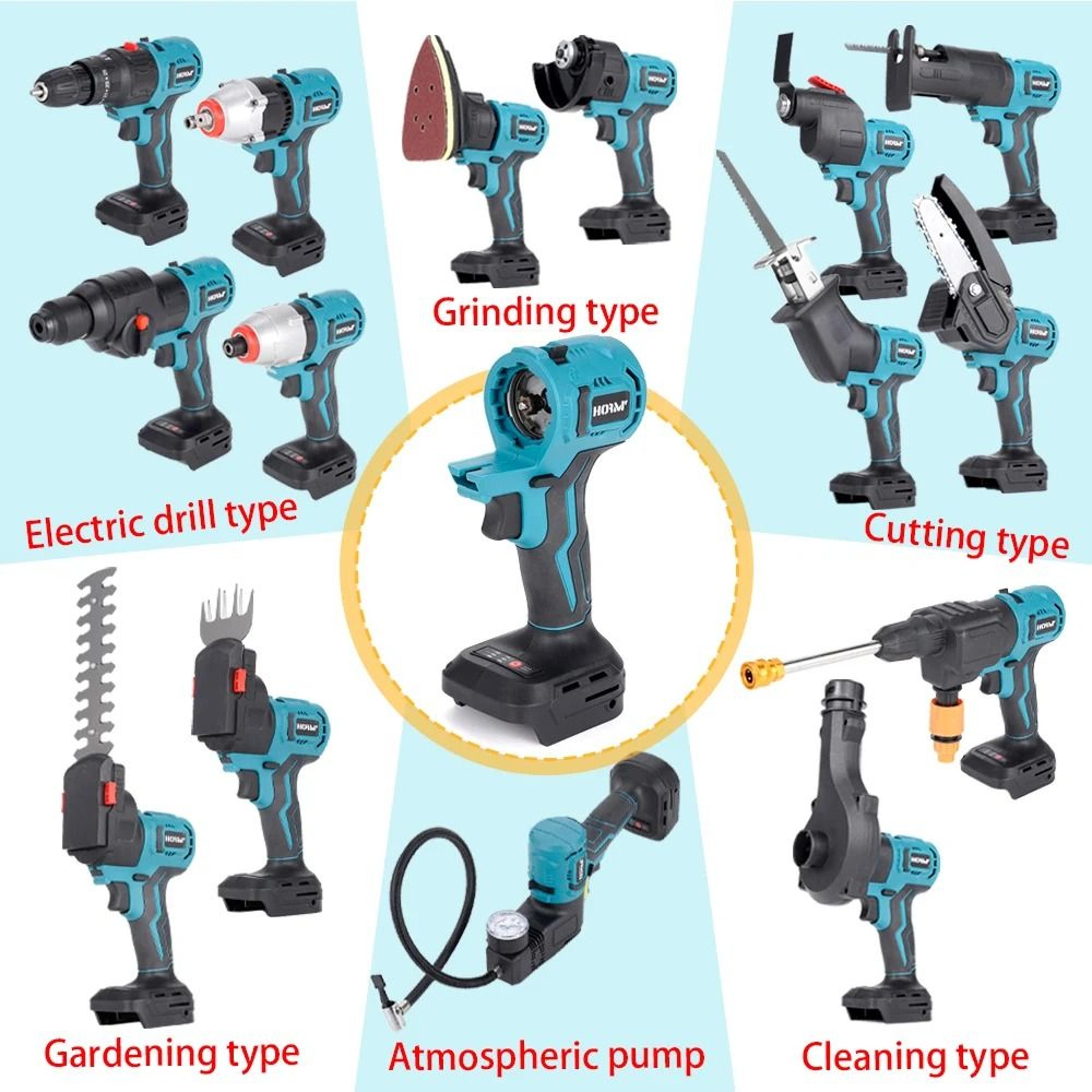 brushless multi purpose power tool head attachment for 18v battery systems
