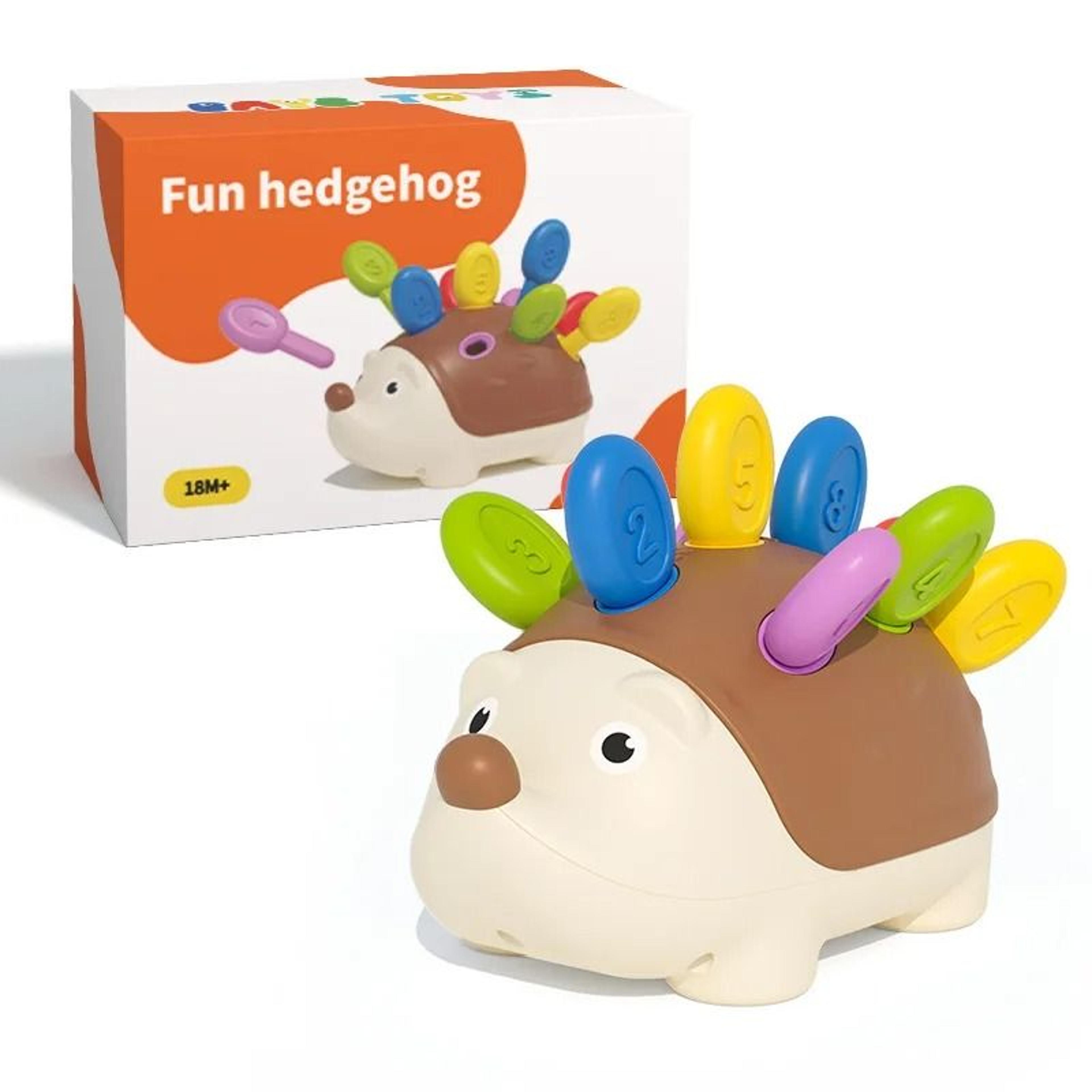 hedgehog montessori toy for fine motor skills, counting, and sensory learning