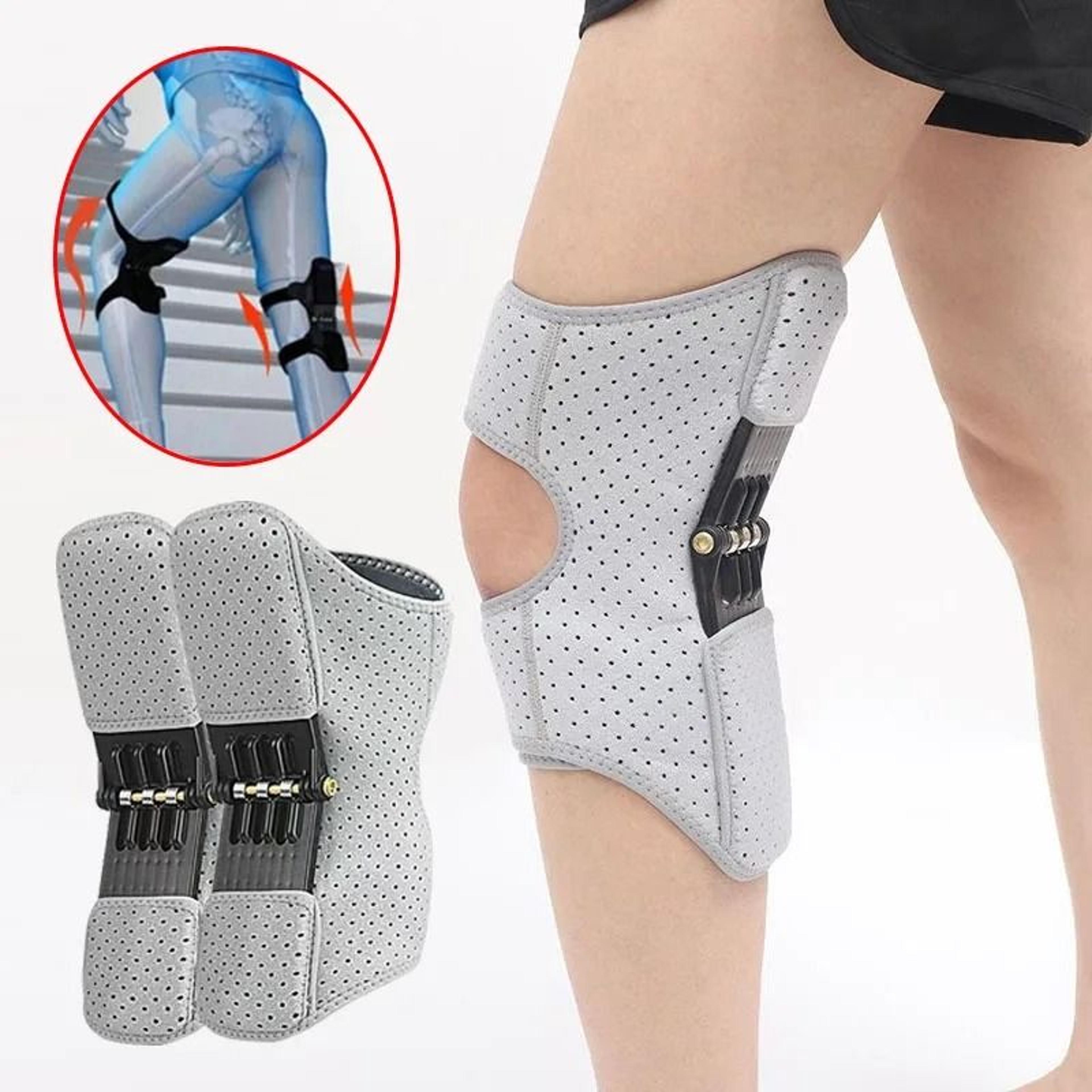 power support knee pads with reinforced spring boosters