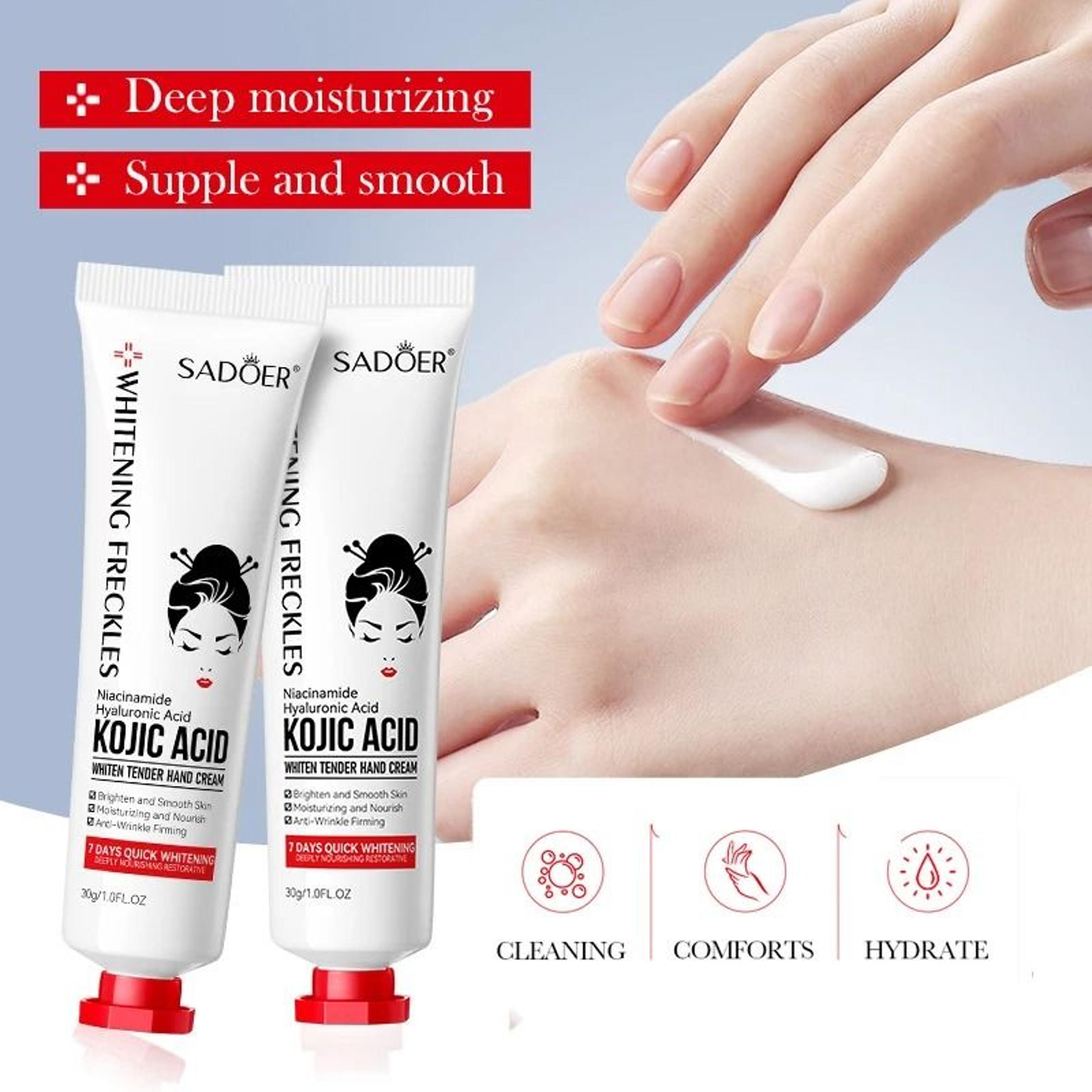 kojic acid hand cream for moisturizing and nourishing care