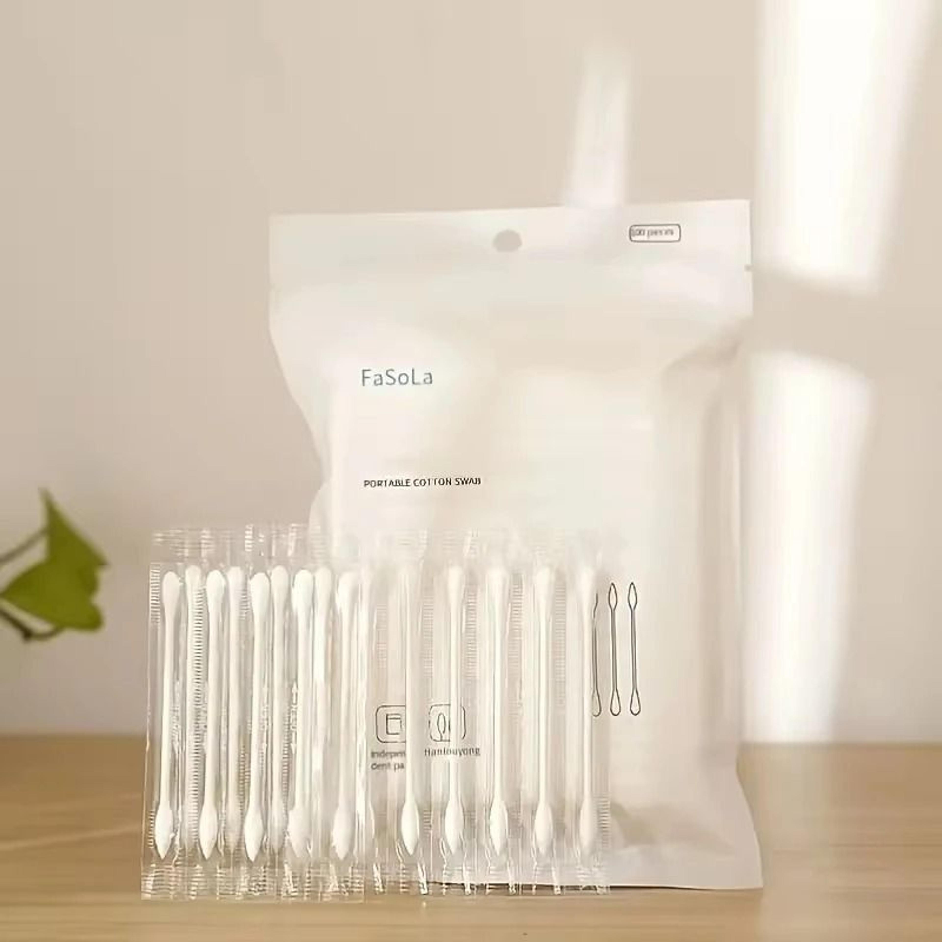100 piece disposable cotton swab set for cleaning and cosmetic use