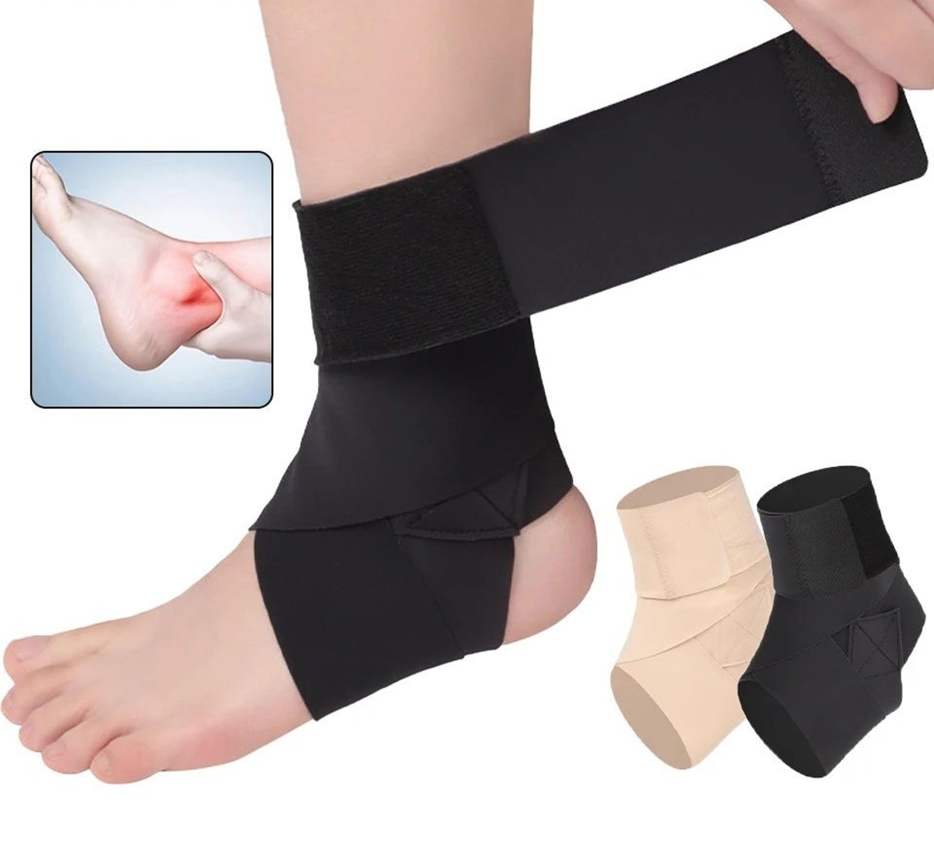 slim ankle support brace with adjustable pressure straps