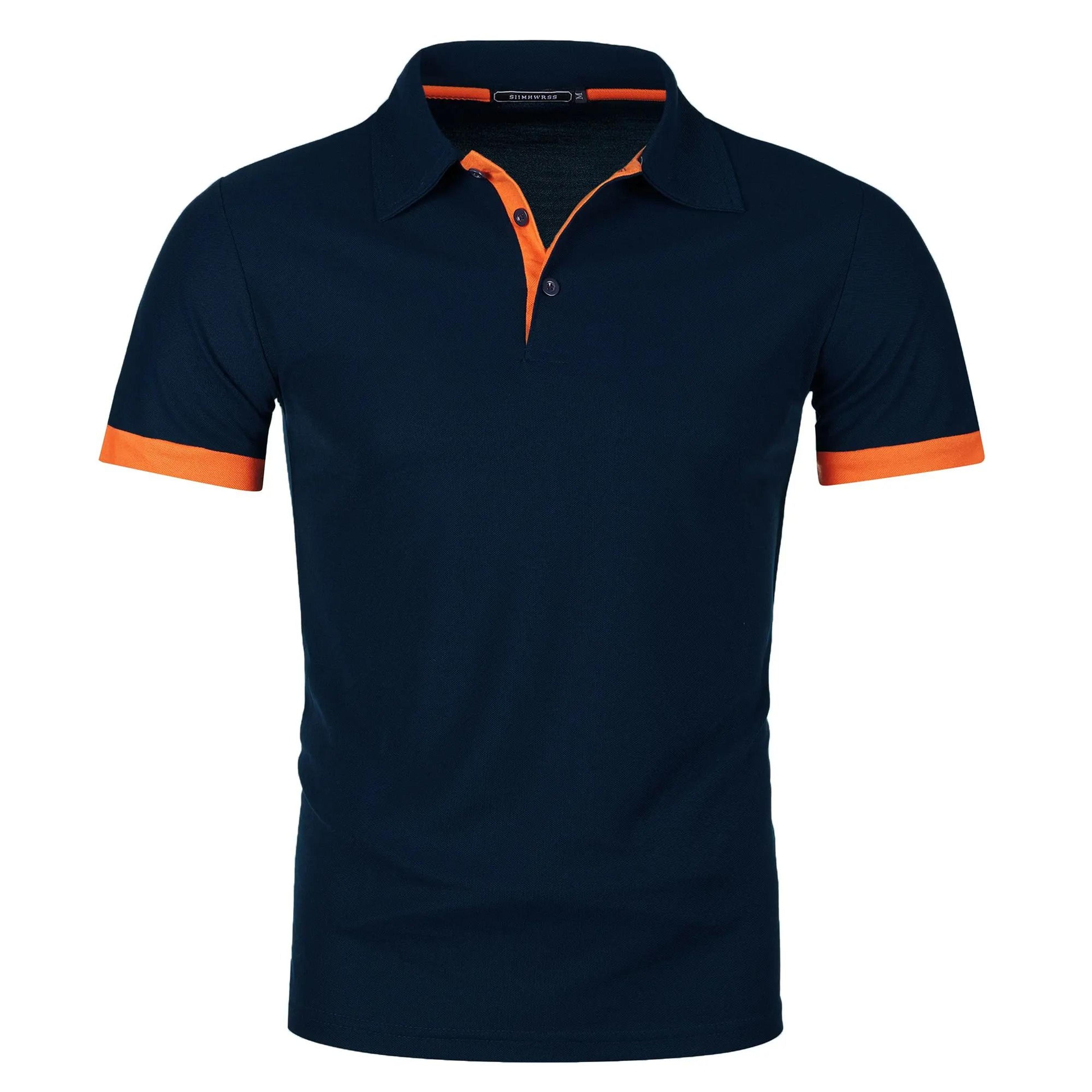 mens color block lapel short sleeve shirt