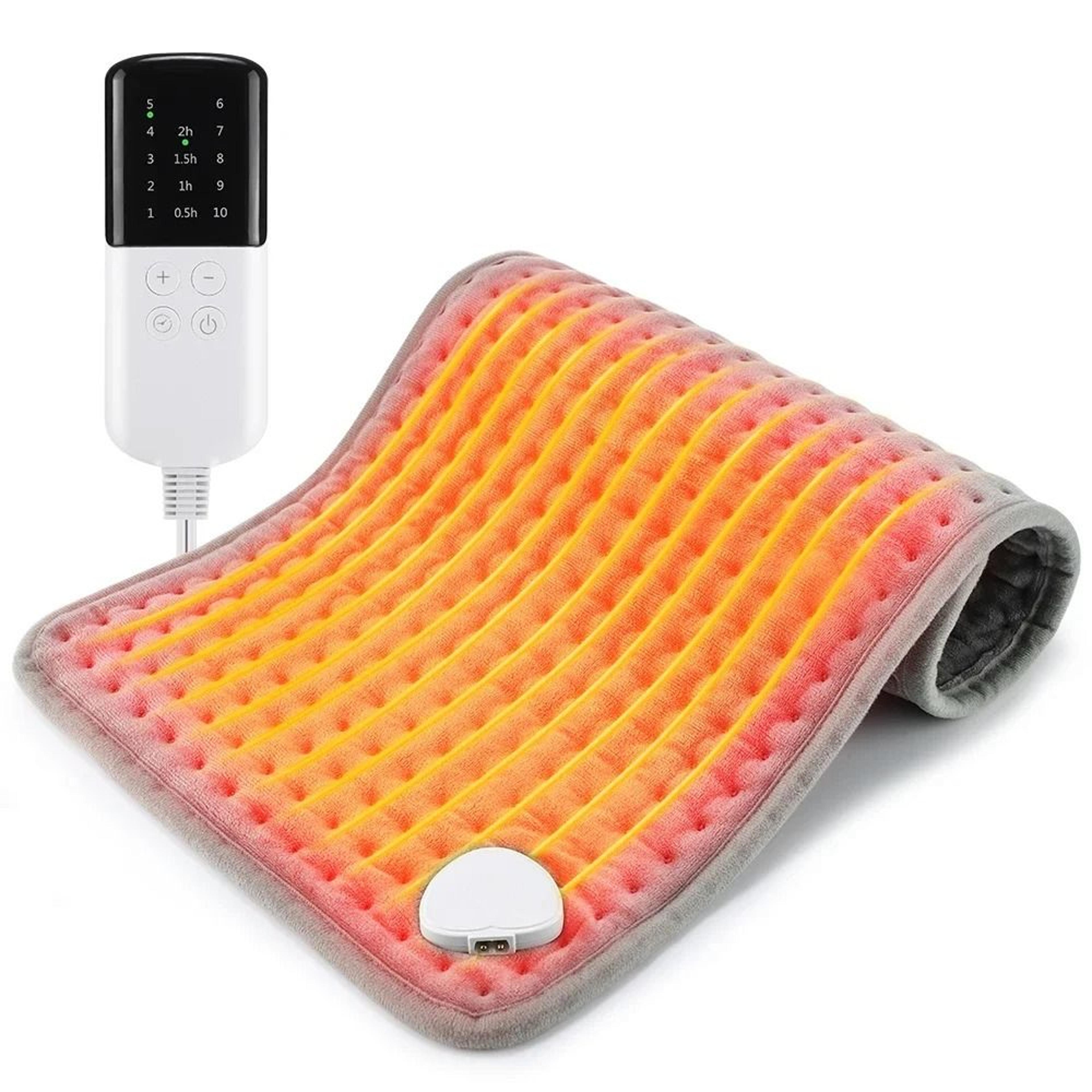 electric heating pad 11.81 x 23.62 in with 10 temperature levels and auto timer